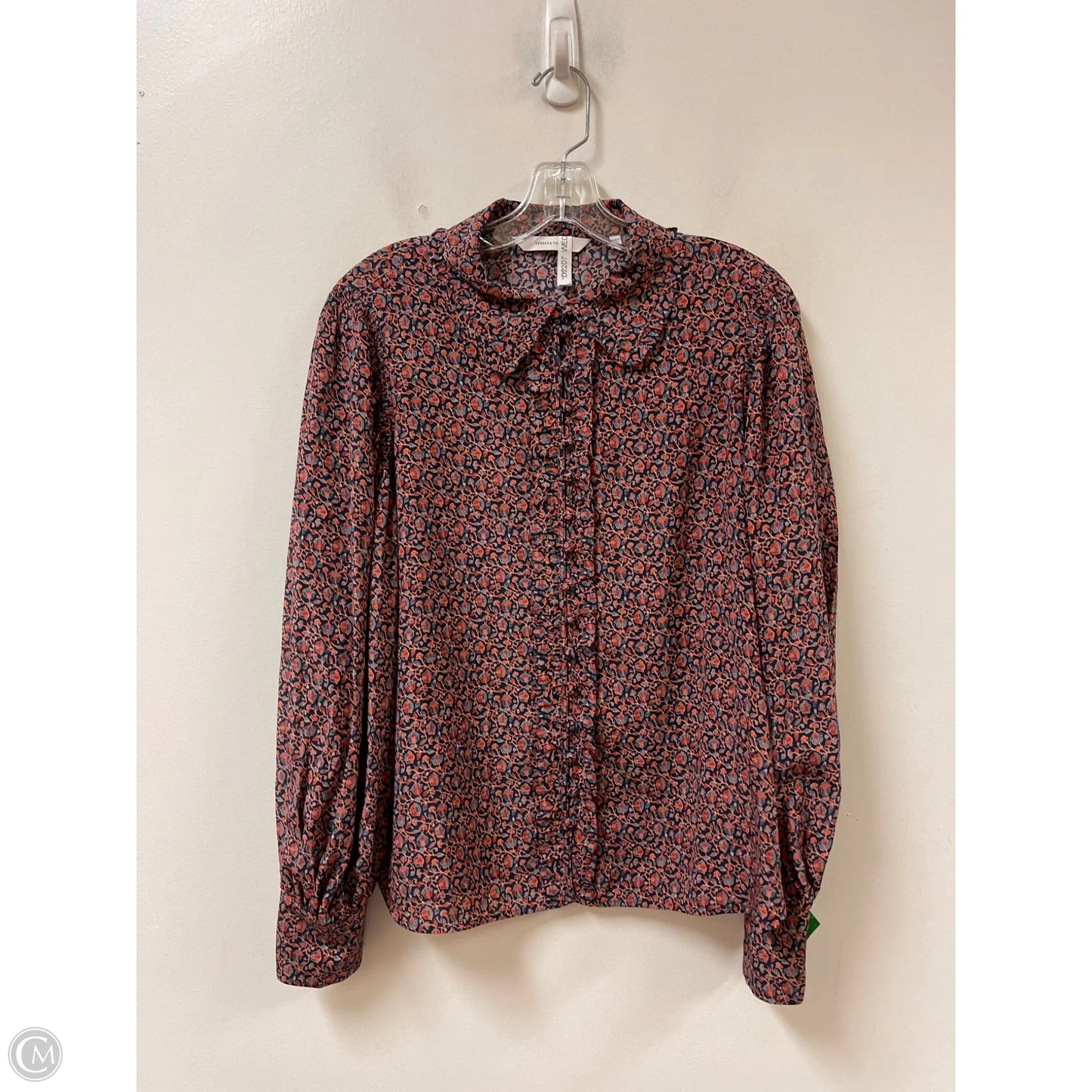 Blouse Long Sleeve By Rebecca Taylor In Floral Print, Size: S