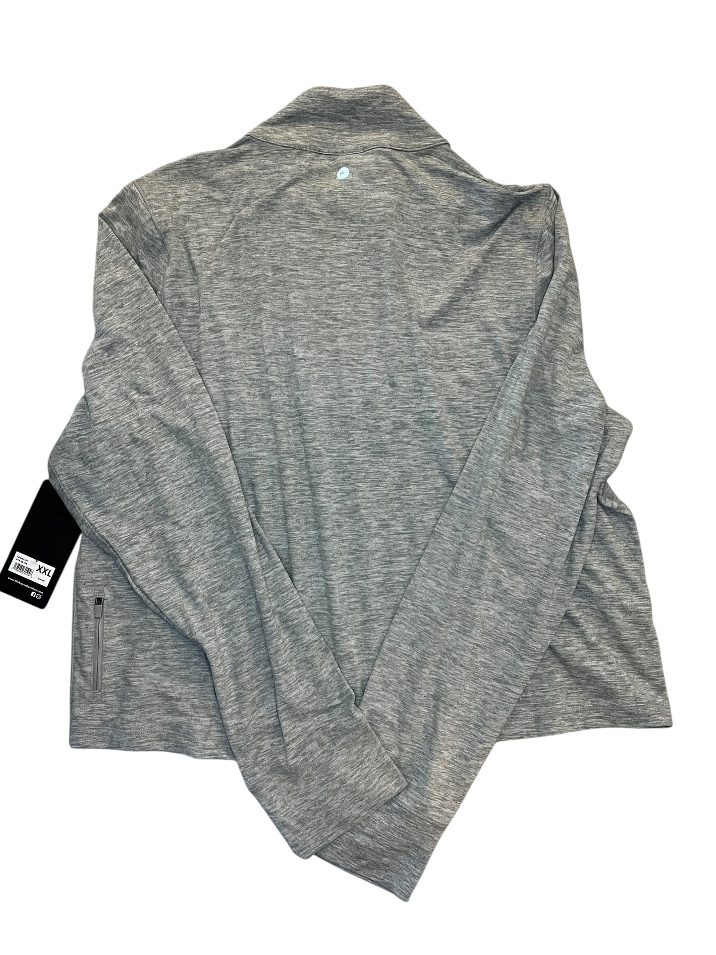 Athletic Top Ls Collar By 90 Degrees By Reflex In Grey, Size:Xxl