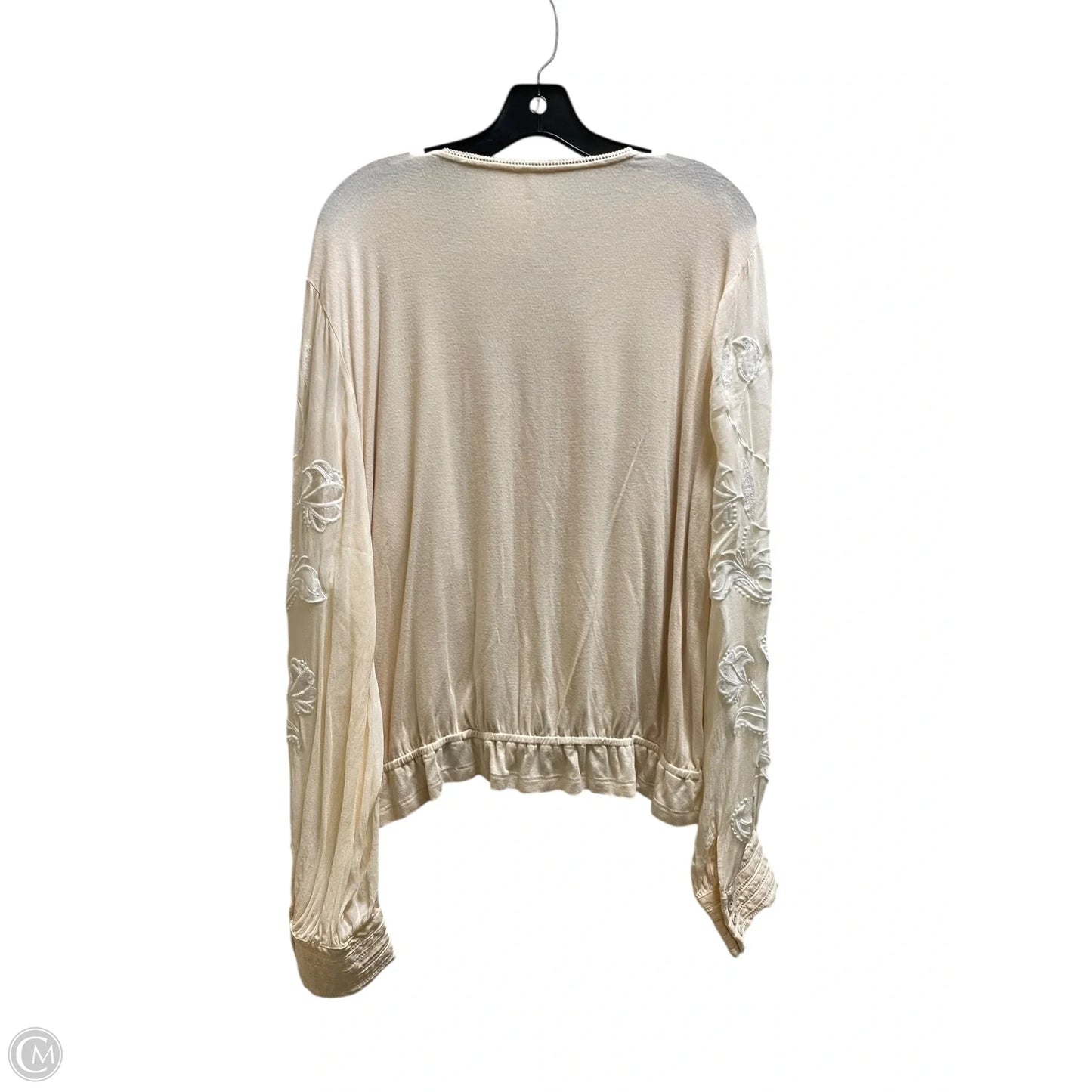 Top Long Sleeve By Anthropologie In Beige, Size: Xl