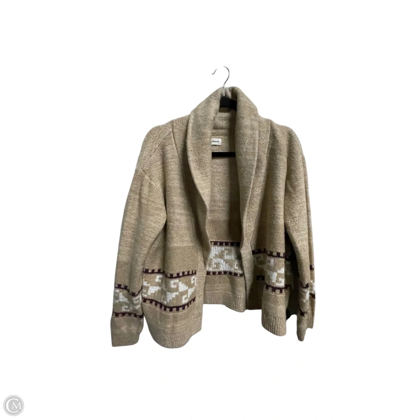 Sweater Cardigan By Lucky Brand In Tan, Size: S