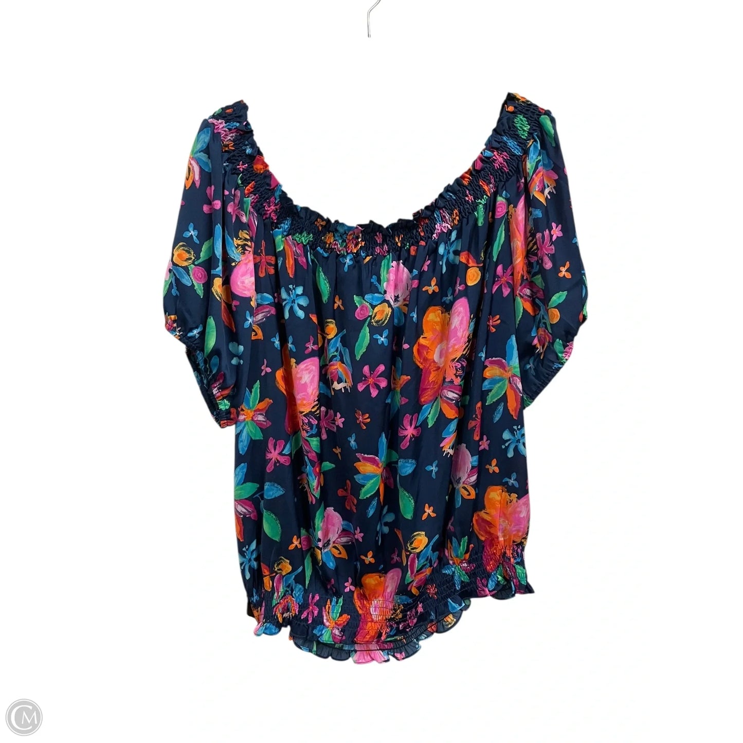 Top Short Sleeve By Skies Are Blue In Blue, Size: 2x