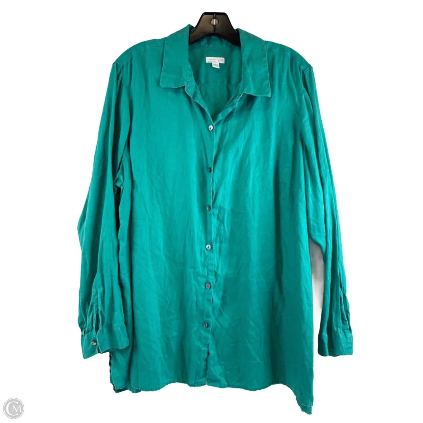 Top Long Sleeve By J. Jill In Teal, Size: 2x