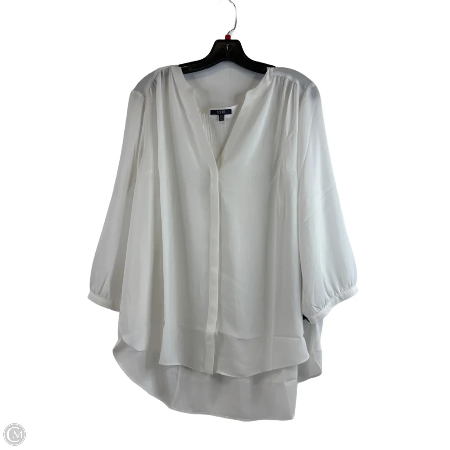 Top 3/4 Sleeve By Not Your Daughters Jeans In White, Size: 1x