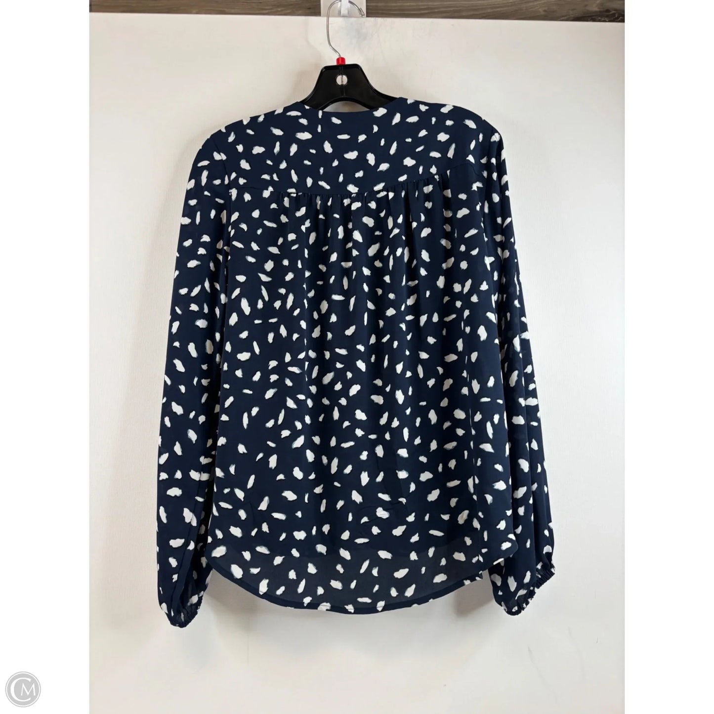 Top Long Sleeve By Inc In Blue & White, Size: S