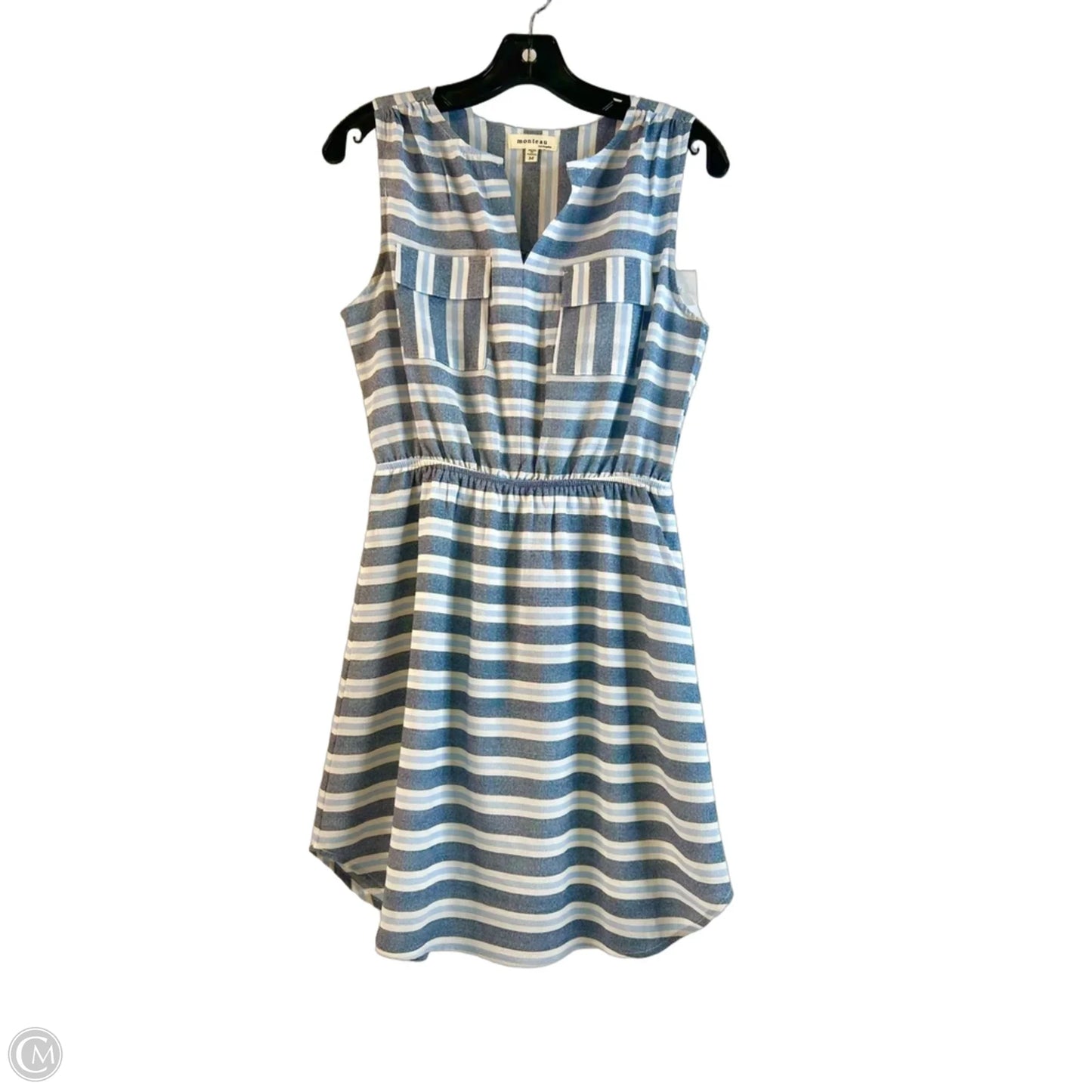 Dress Casual Midi By Monteau In Striped Pattern, Size: L