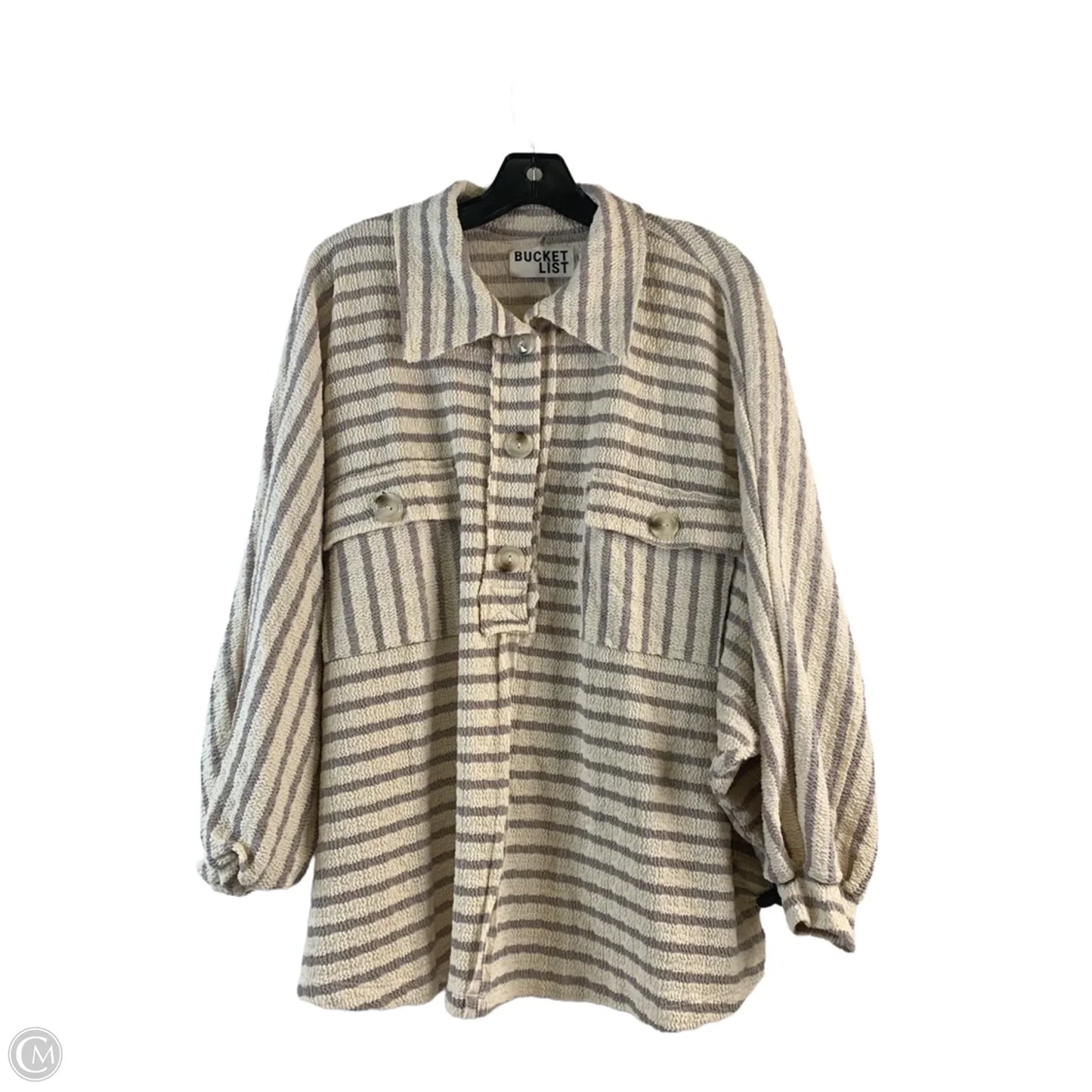 Top Long Sleeve By Bucketlist In Striped Pattern, Size: M
