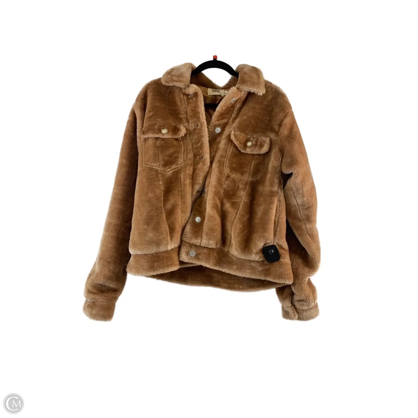 Jacket Faux Fur & Sherpa By Bke In Brown, Size: M