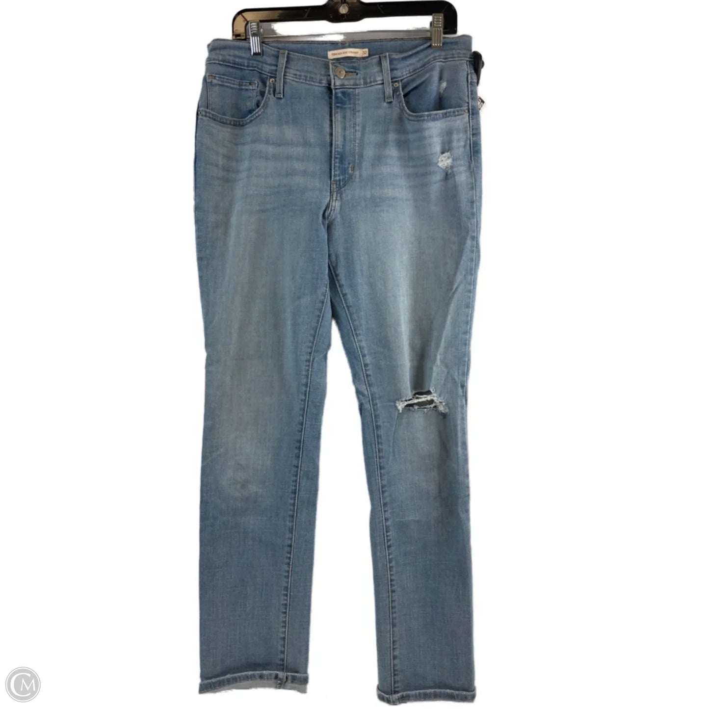 Jeans Straight By Levis In Blue Denim, Size: 10