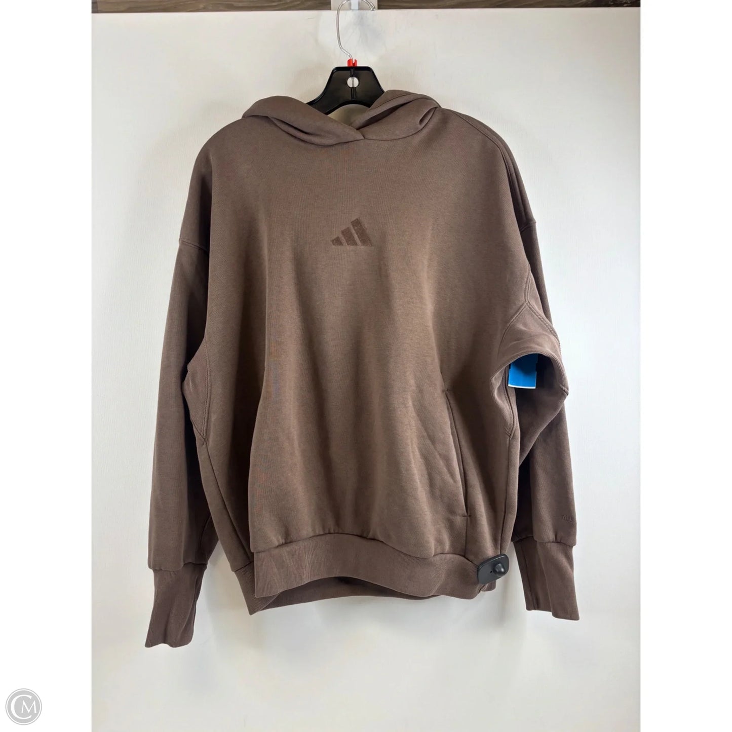 Sweatshirt Hoodie By Adidas In Brown, Size: M