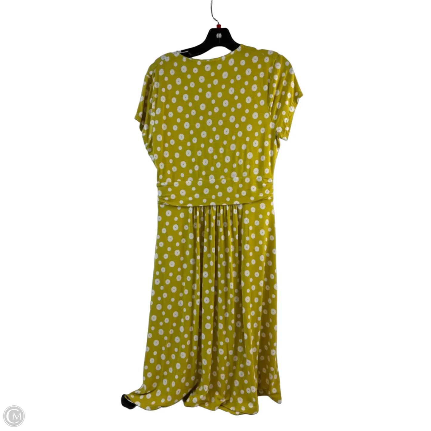 Dress Casual Midi By Boden In White & Yellow, Size: M