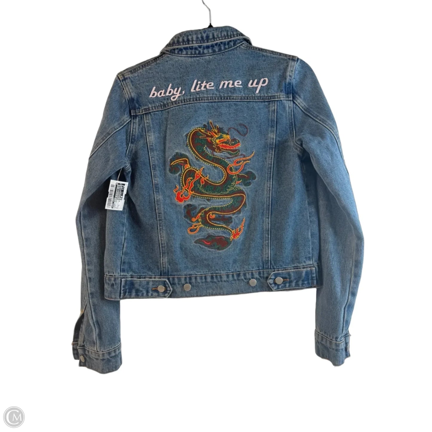 Jacket Denim By Honey Punch In Blue & Green, Size: S
