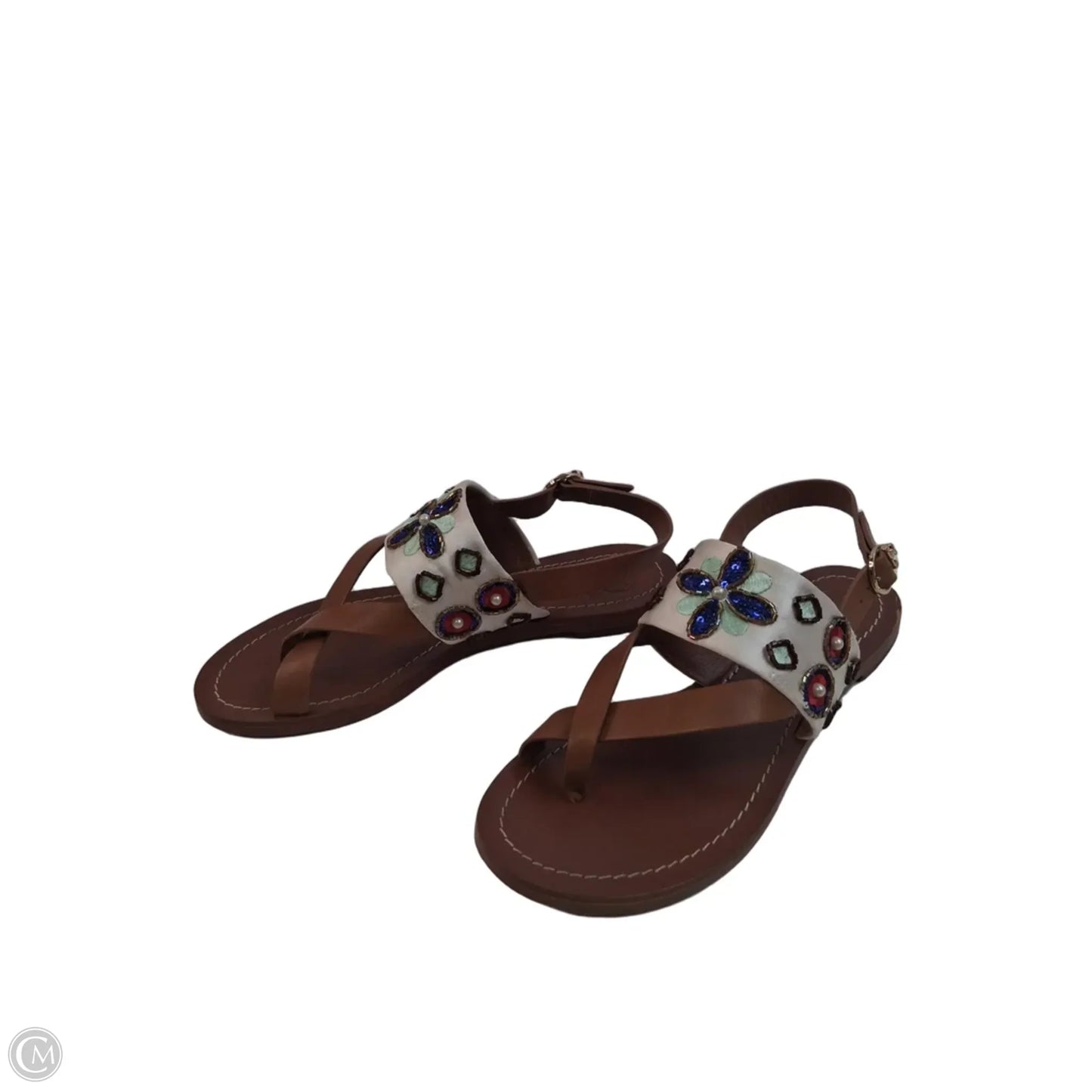 Sandals Designer By Tory Burch In Brown & Green, Size: 9