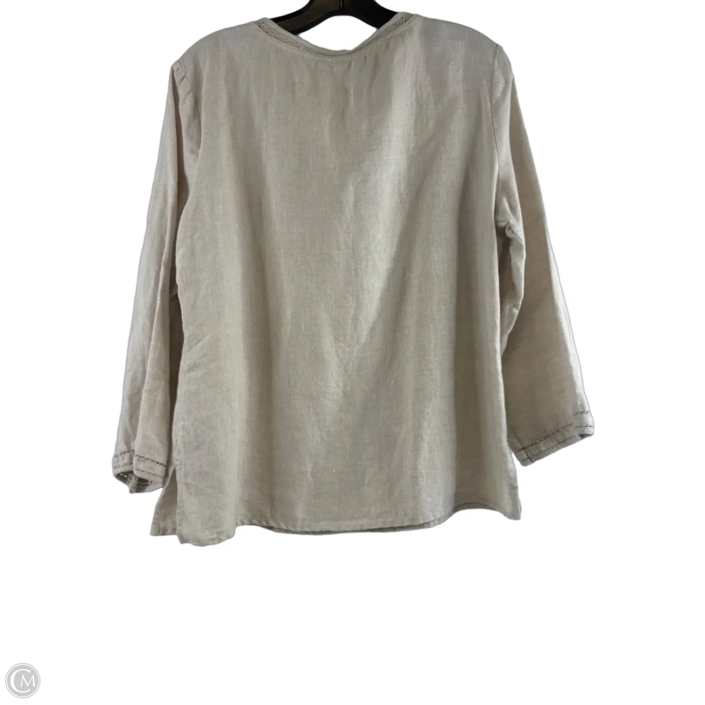Top 3/4 Sleeve By Christopher And Banks In Tan, Size: M