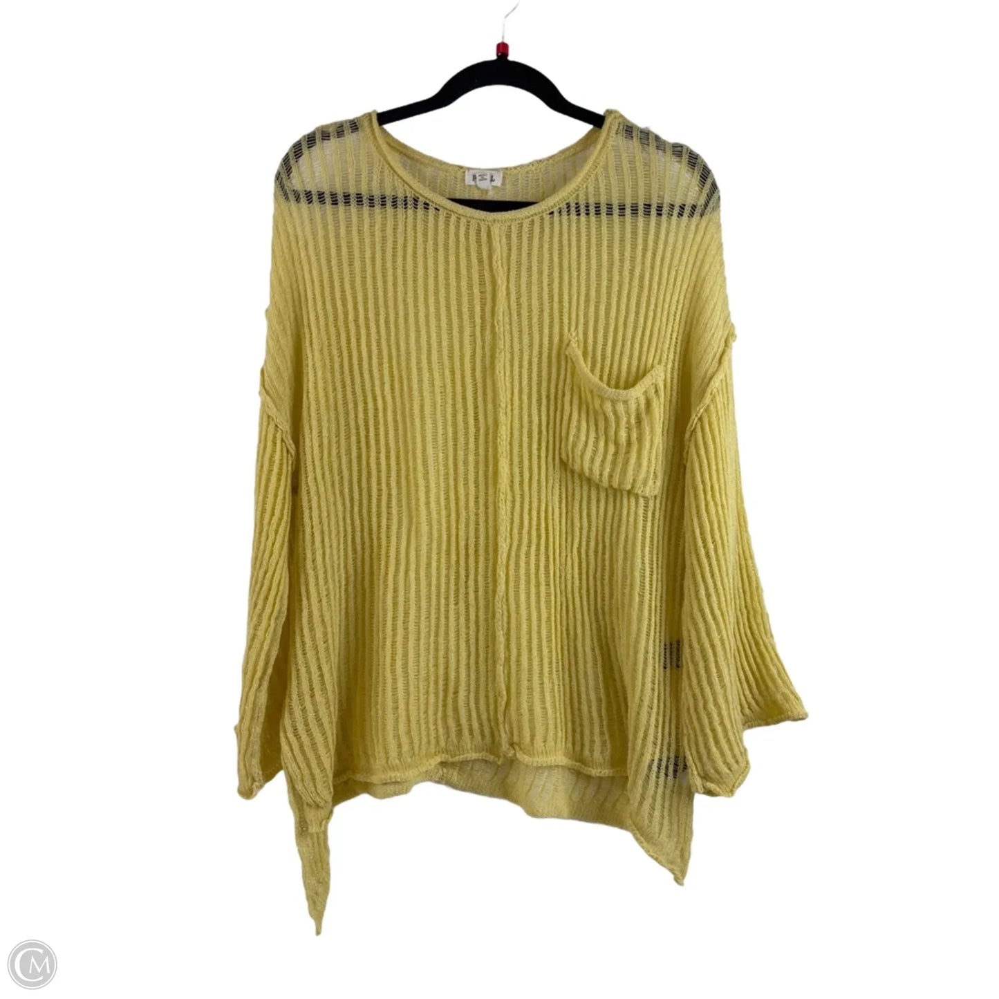 Top 3/4 Sleeve By Pol In Yellow, Size: L