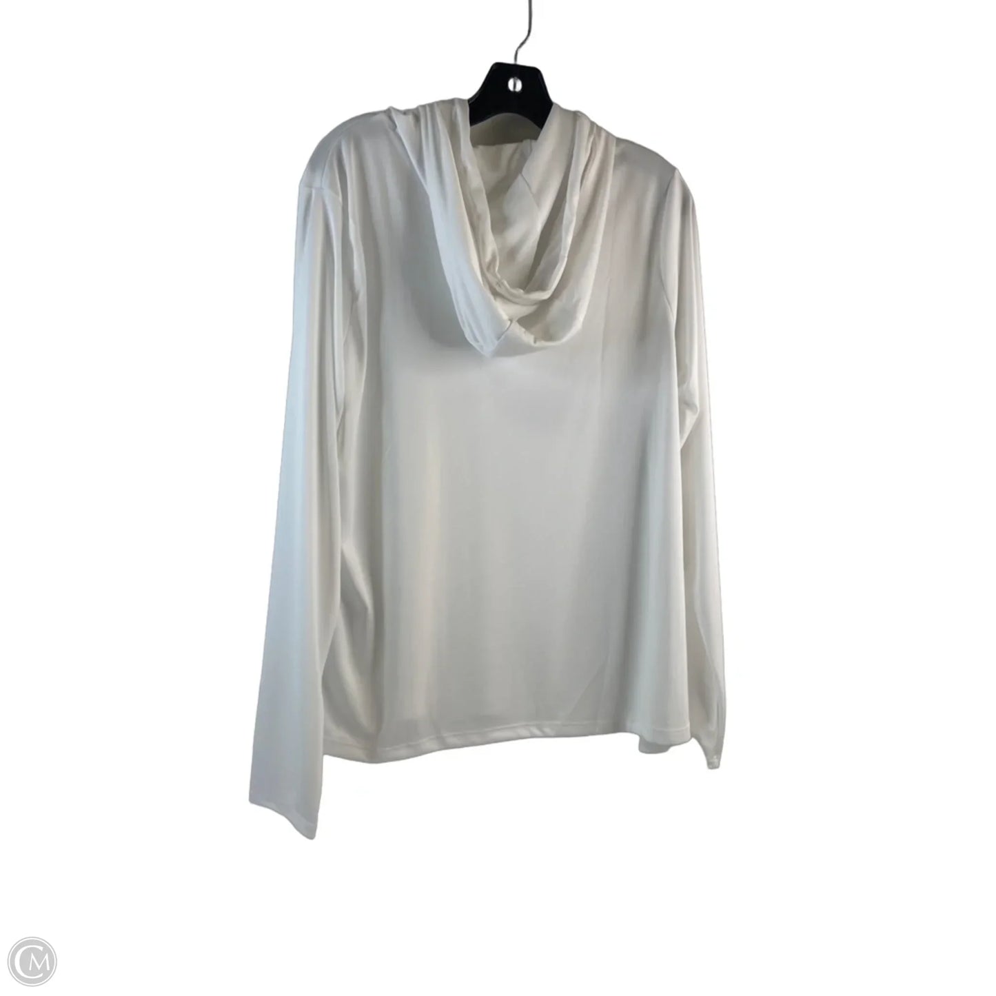Athletic Top Long Sleeve Hoodie By Under Armour In White, Size: L