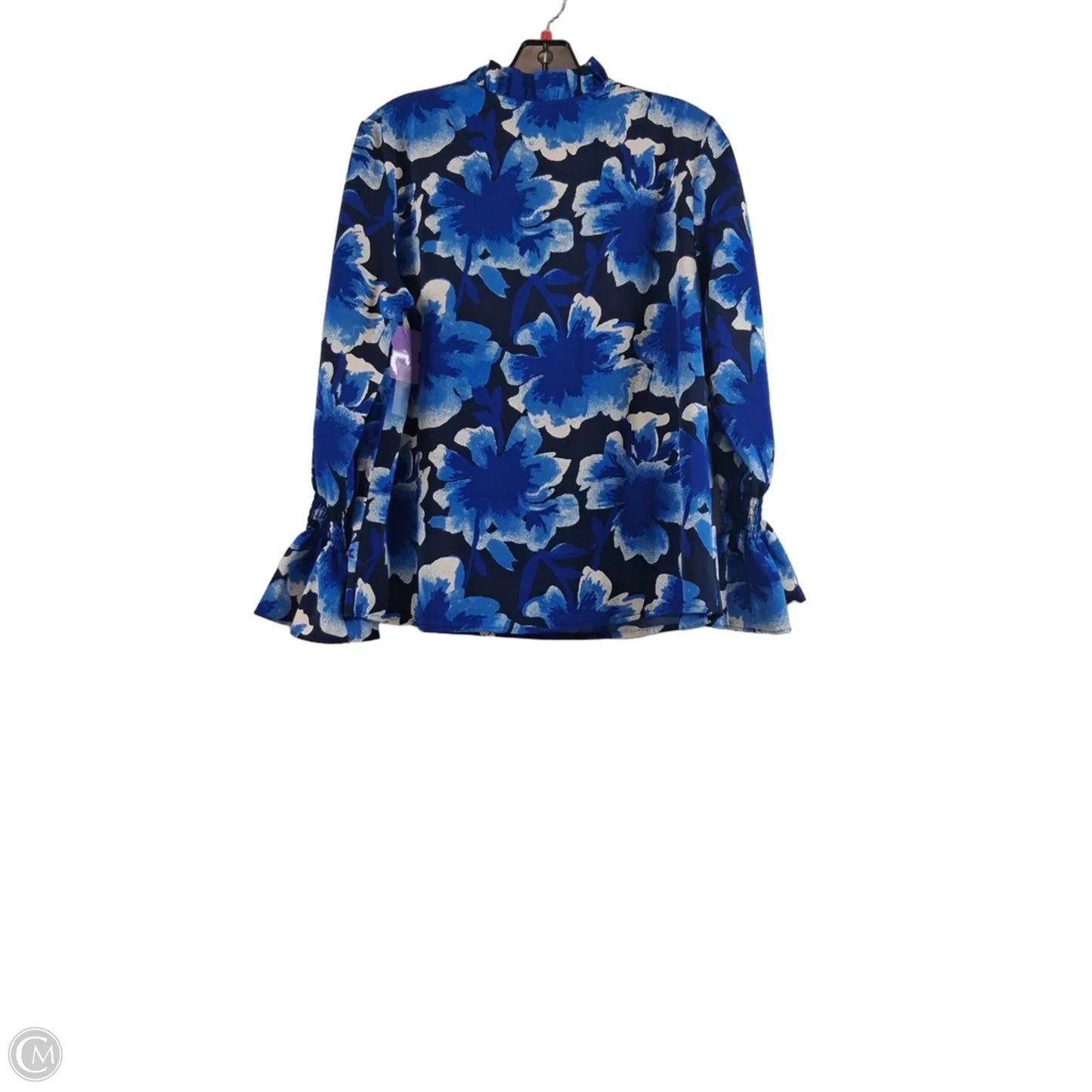 Top Long Sleeve By Clothes Mentor In Blue & White, Size: S