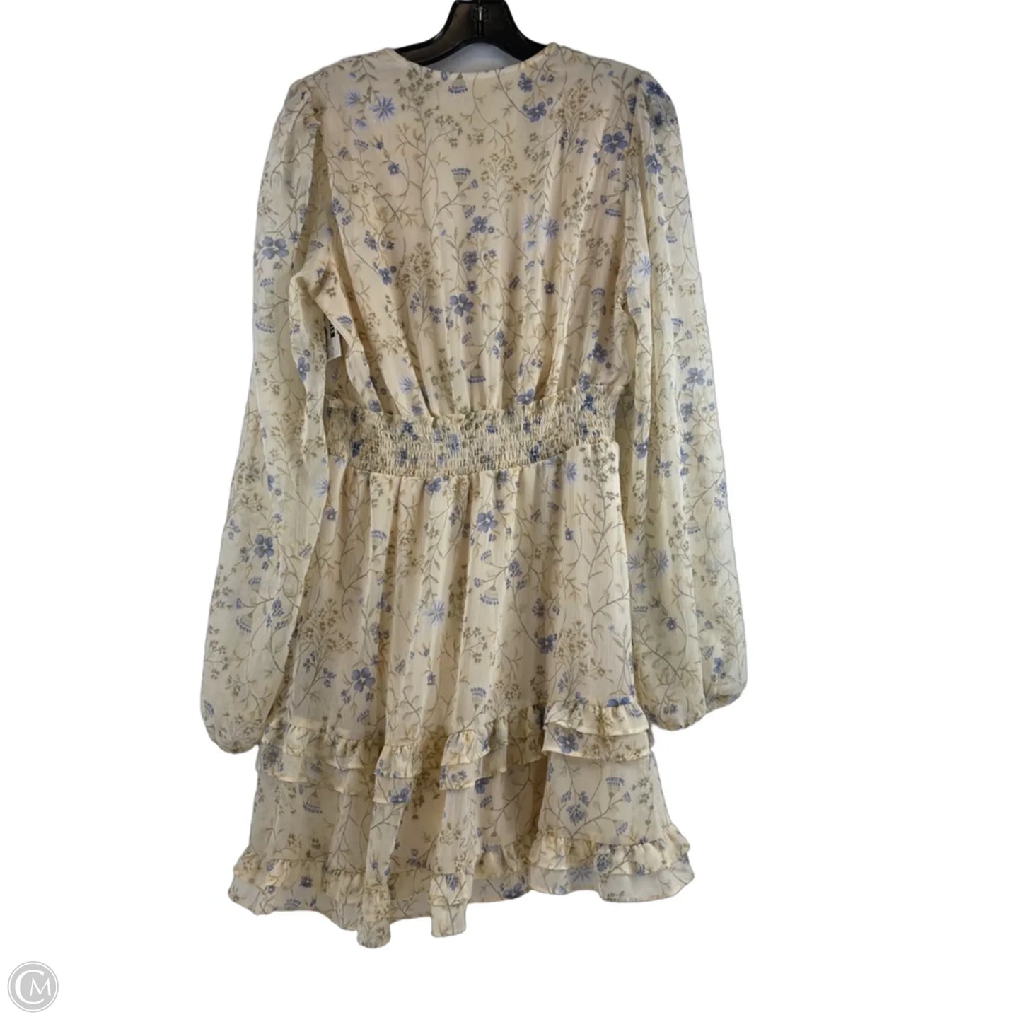Dress Casual Midi By Tamara H In Blue & Cream, Size: M