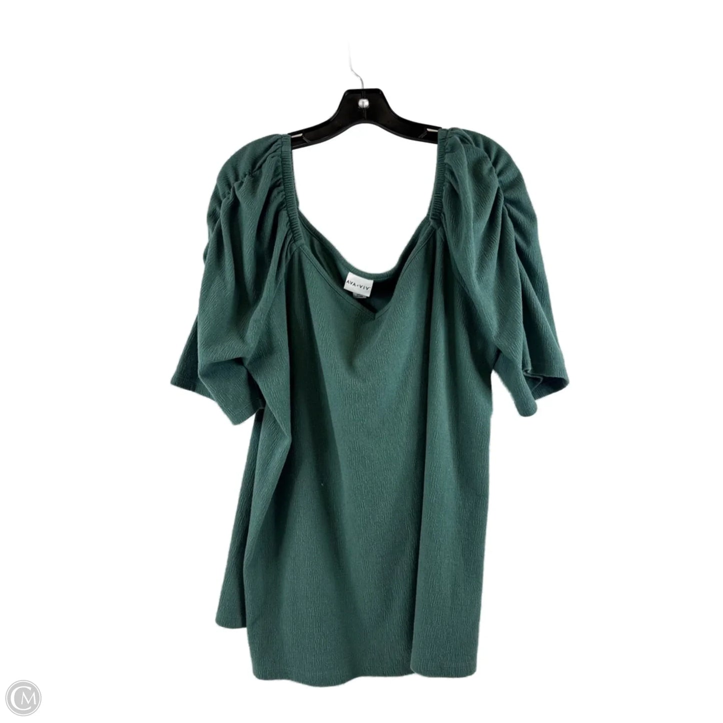 Top Short Sleeve By Ava & Viv In Green, Size: 3x