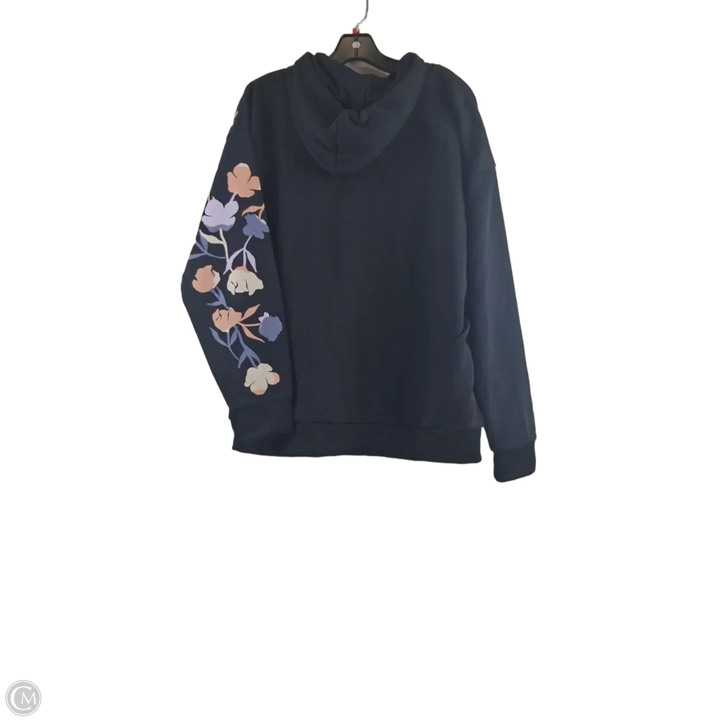 Athletic Sweatshirt Hoodie By Adidas In Black & Purple, Size: L