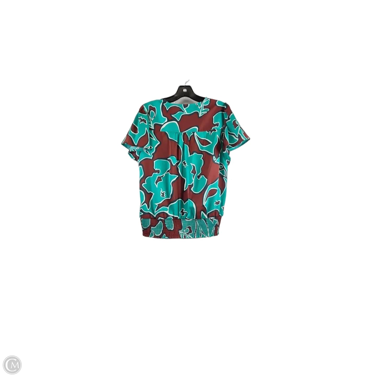 Top Short Sleeve By Nine West In Brown & Green, Size: M