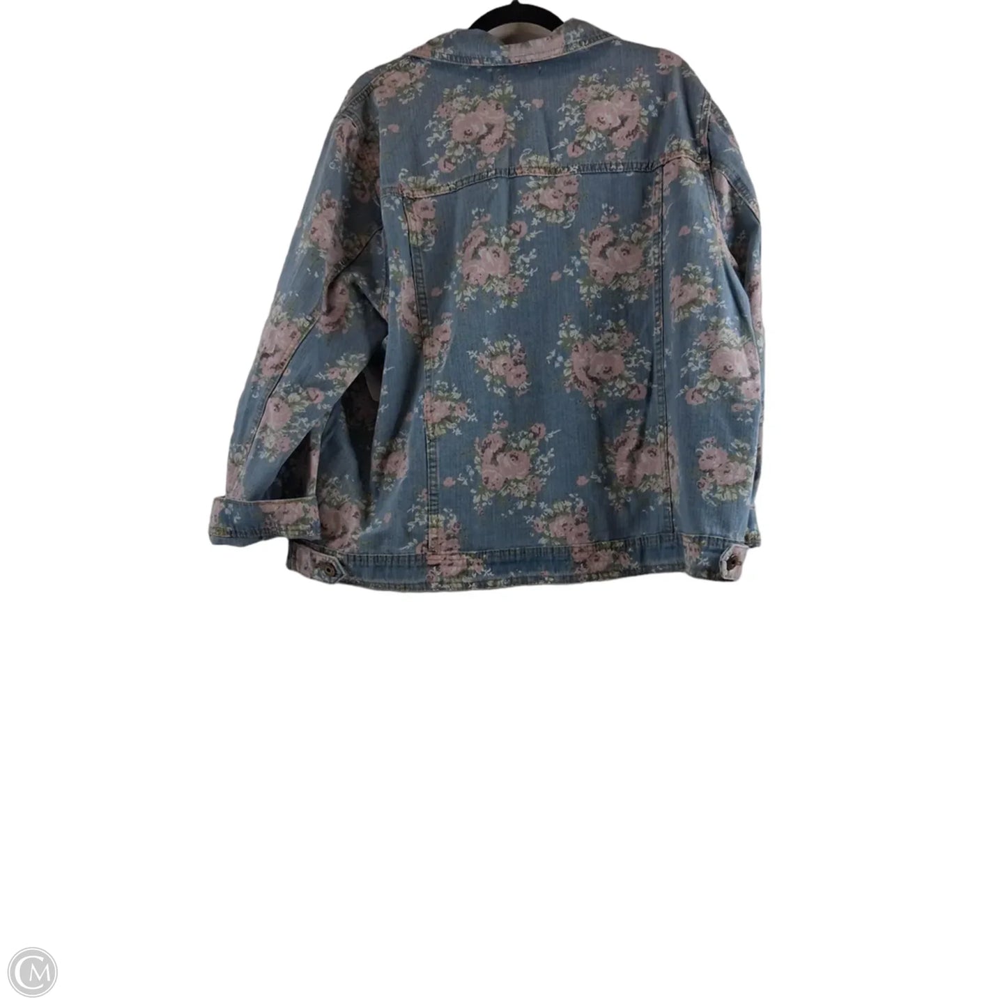 Jacket Denim By April Carnell In Blue & Pink, Size: Xxl