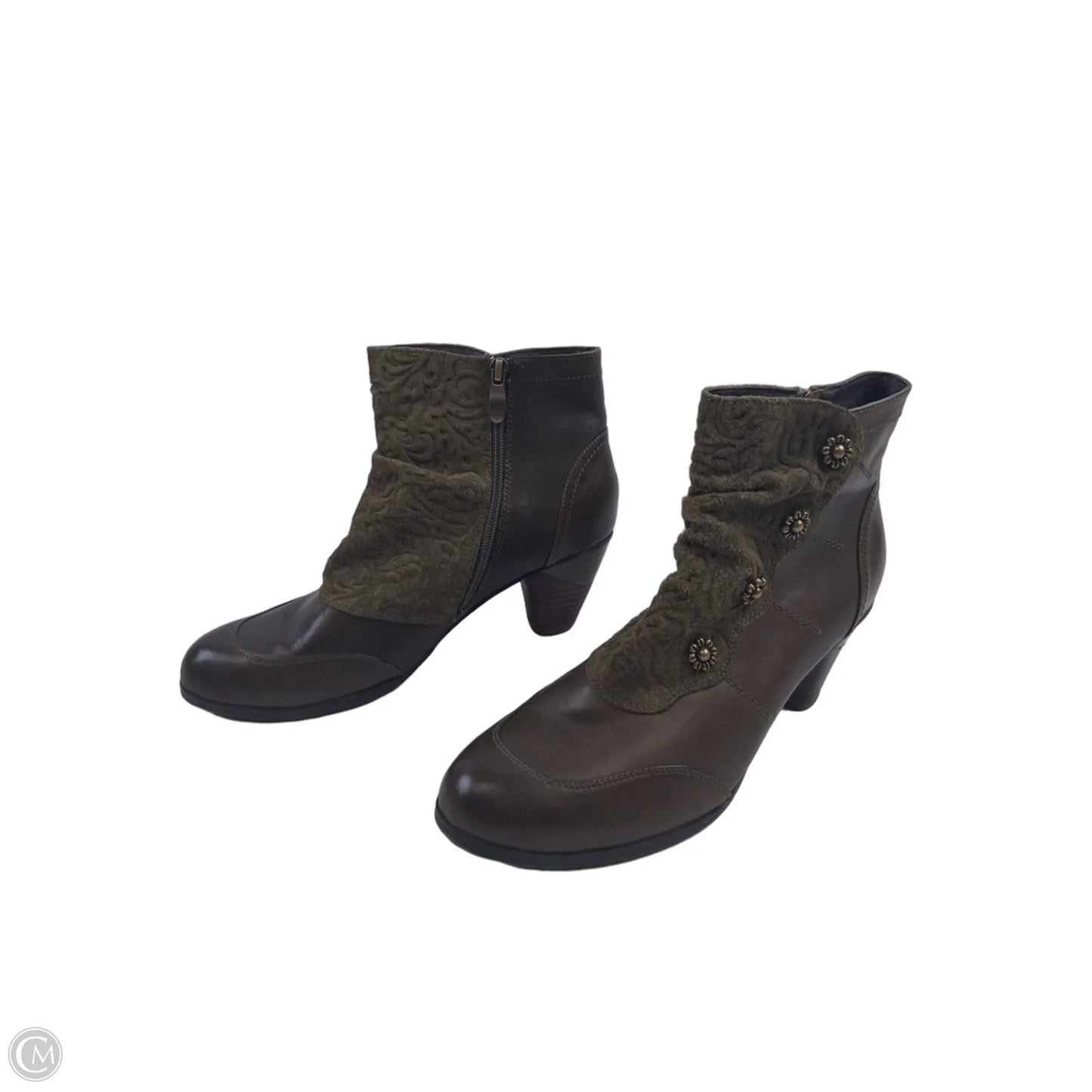 Boots Ankle Heels By Spring Step In Green, Size: 9
