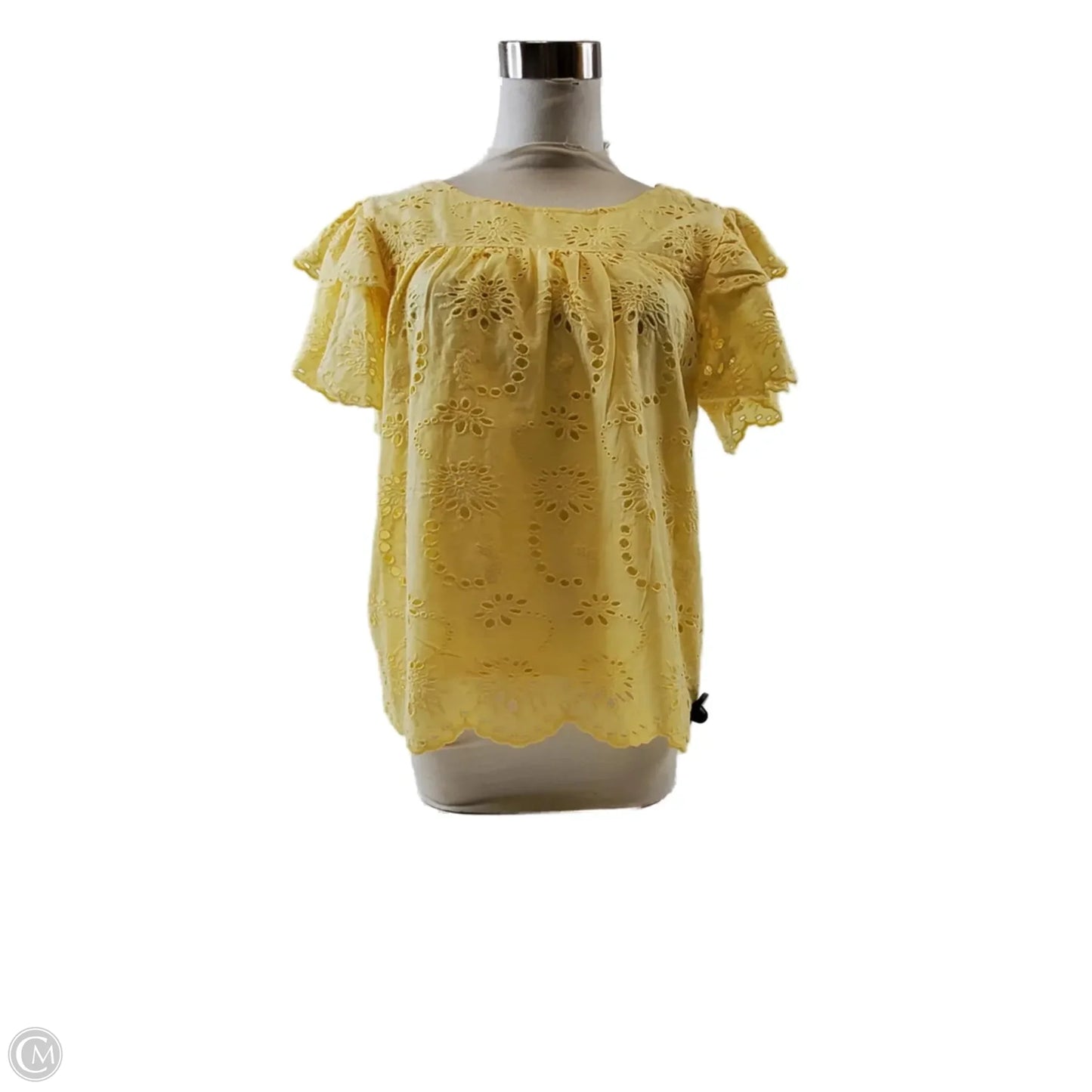 Top Short Sleeve By Catherine Malandrino In Yellow, Size: M