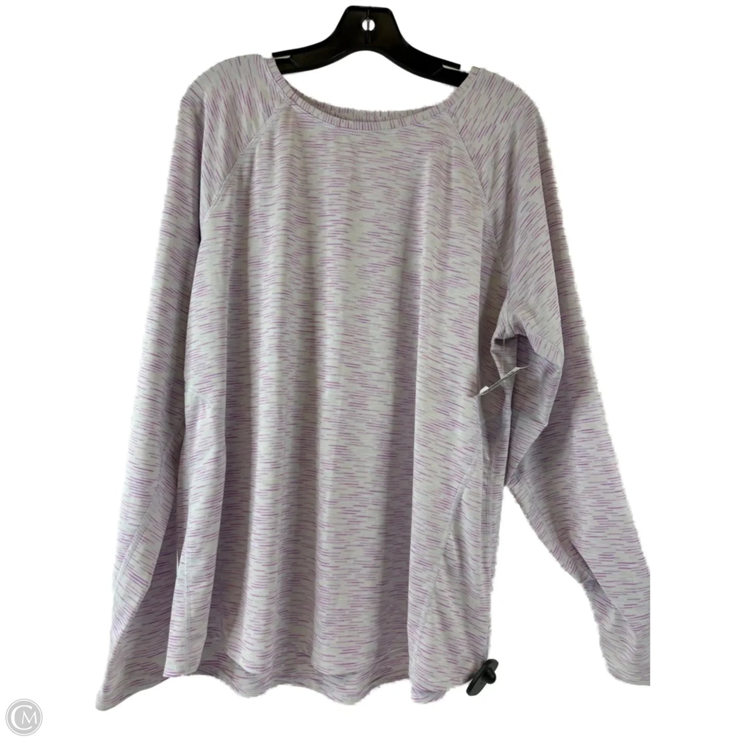 Athletic Top Long Sleeve Crewneck By Tek Gear In Purple & Silver, Size: Xxl