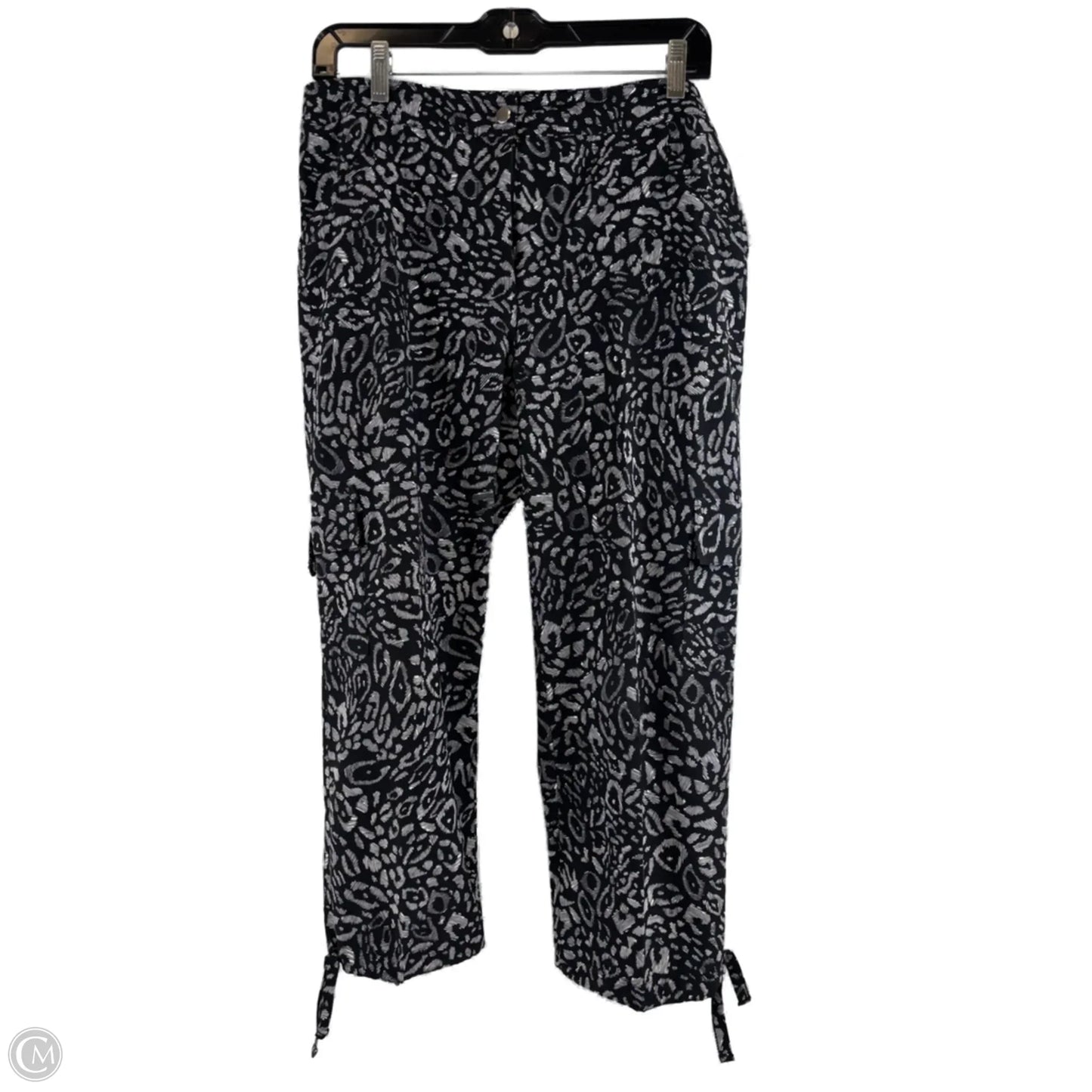 Capris By Zenergy By Chicos In Black & Silver, Size: 8