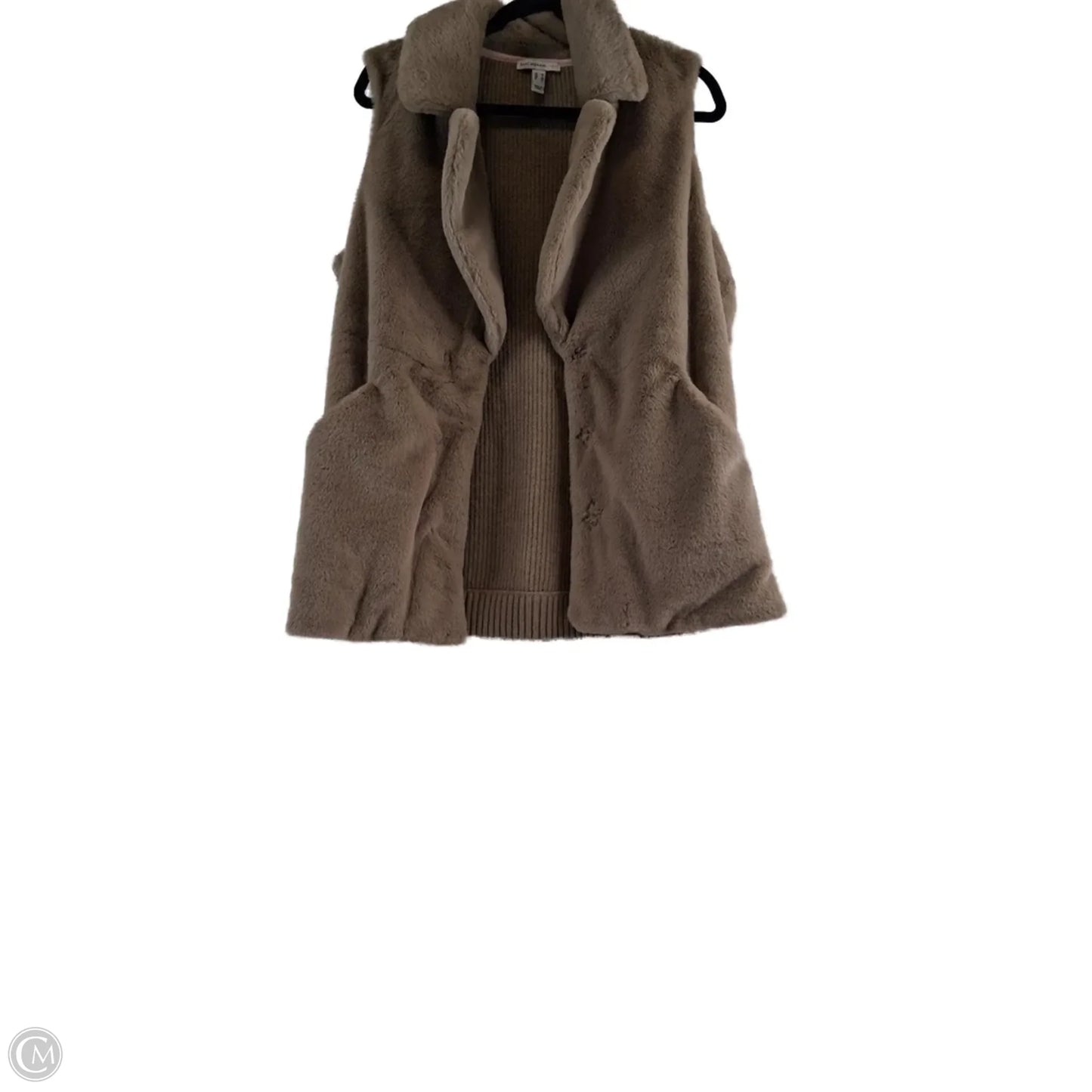 Vest Faux Fur & Sherpa By Isaac Mizrahi Live Qvc In Tan, Size: M