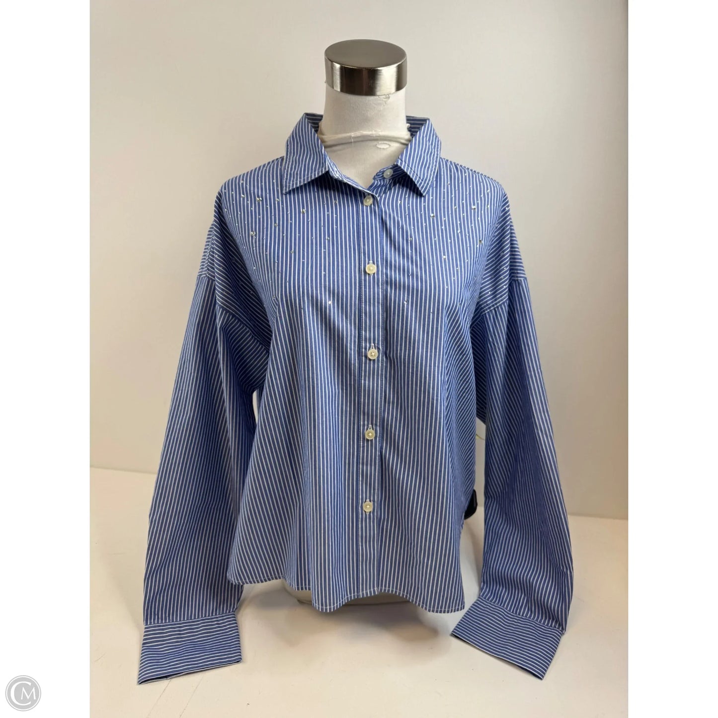 Top 3/4 Sleeve By Splendid In Blue Denim, Size: L