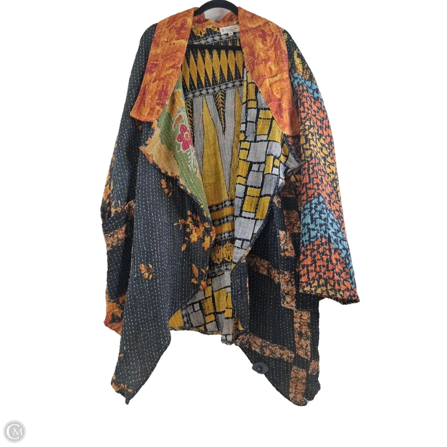 Cardigan By Clothes Mentor In Black & Yellow, Size: Osfm