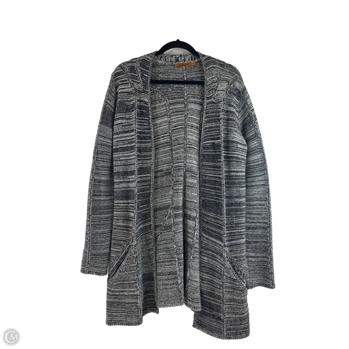 Sweater Cardigan By Belldini In Black & White, Size: M