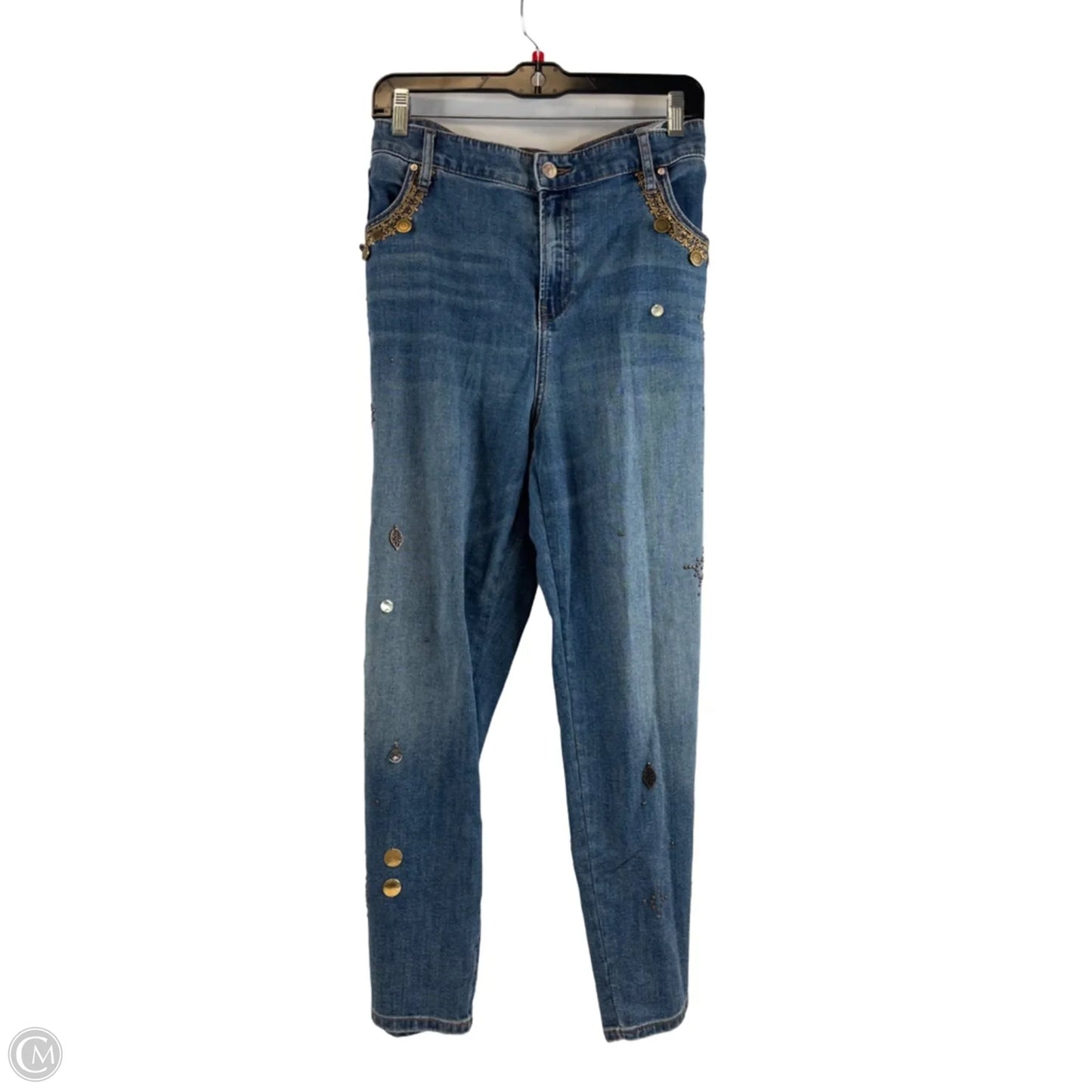 Jeans Cropped By Chicos In Blue Denim, Size: 16