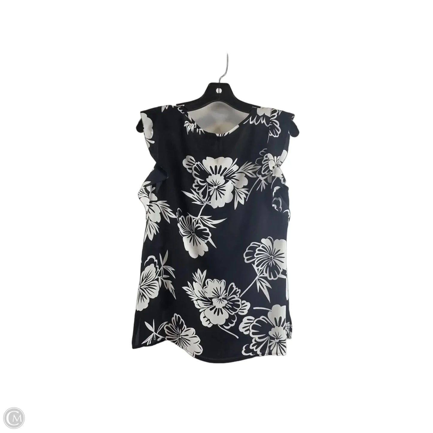 Top Short Sleeve Basic By Talbots In Black & White, Size: S
