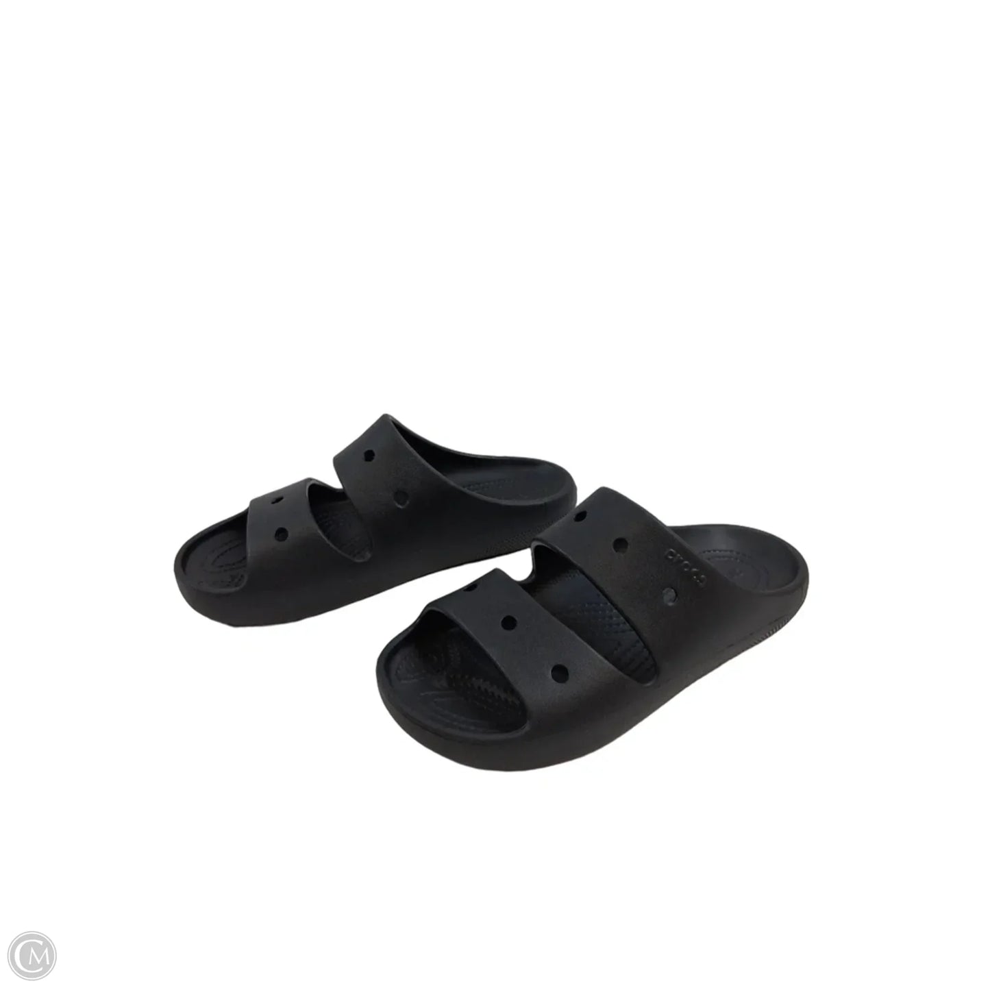 Sandals Flats By Crocs In Black, Size: 9