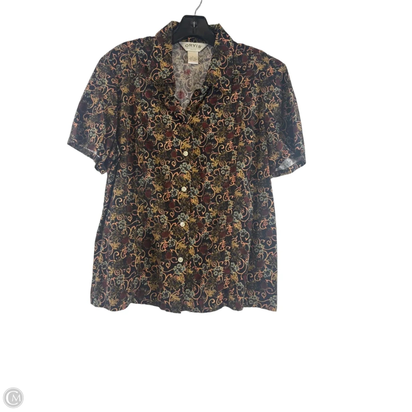 Top Short Sleeve Basic By Orvis In Black & Red, Size: L