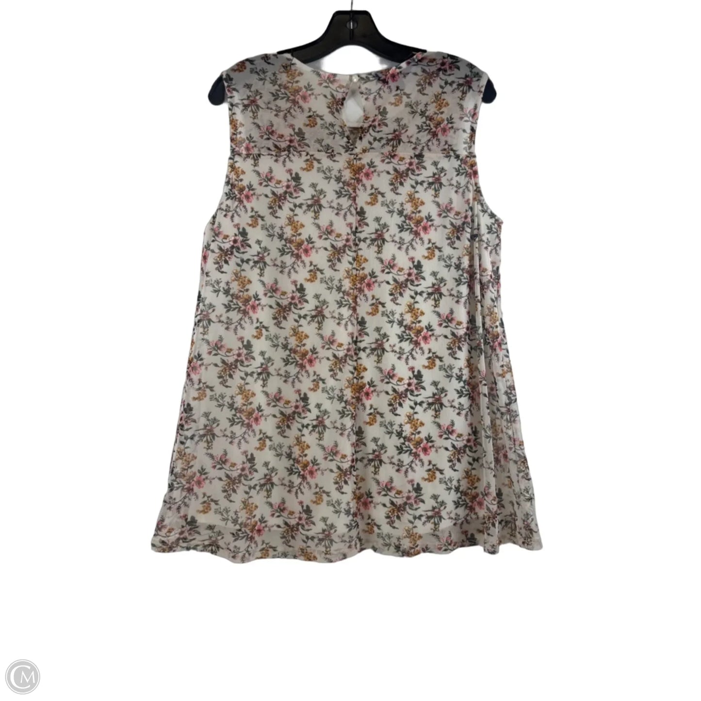 Top Sleeveless By Apt 9 In Floral Print, Size: L