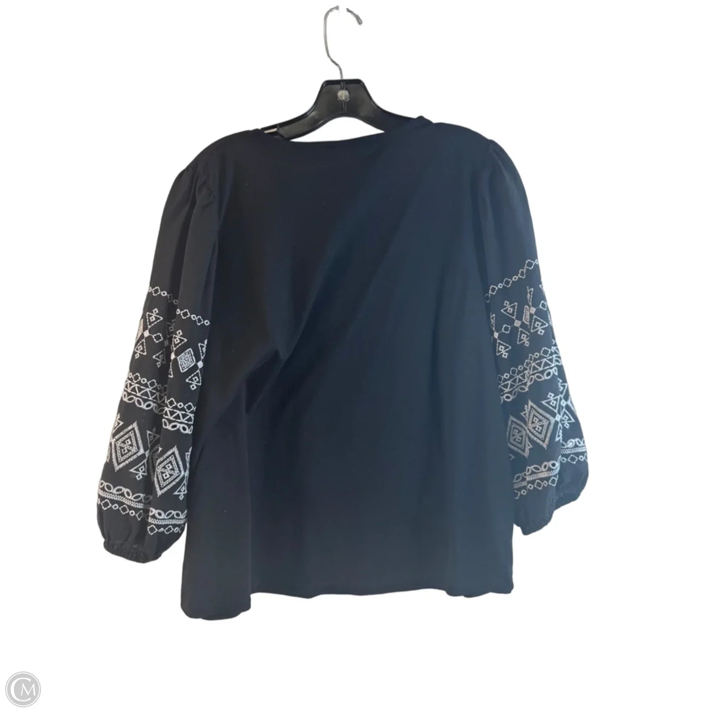 Top 3/4 Sleeve By Ruby Rd In Black & White, Size: M