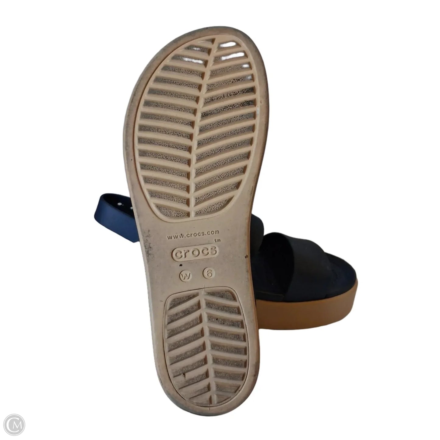 Sandals Heels Platform By Crocs In Blue, Size: 6