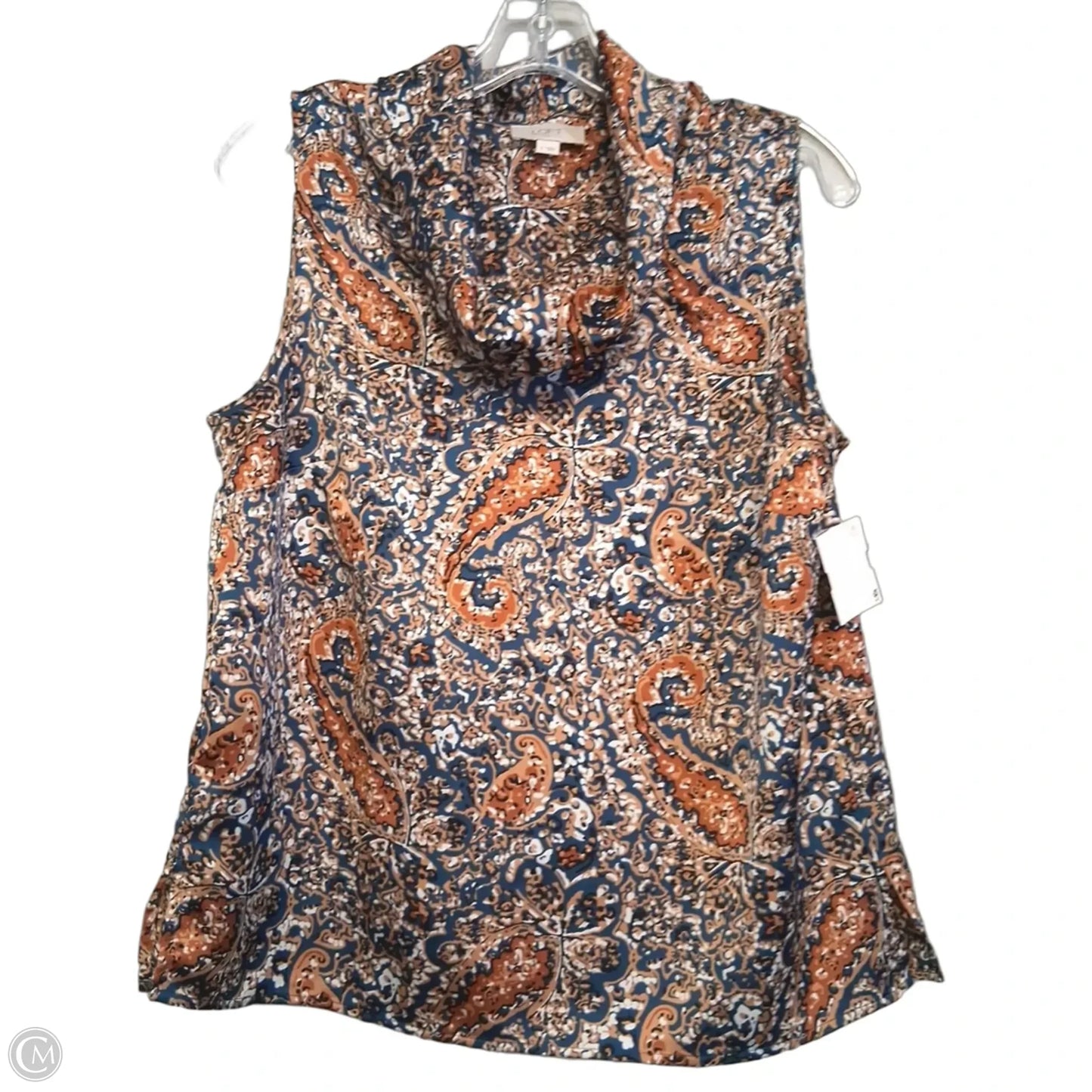 Top Sleeveless By Loft In Blue & Brown, Size: S