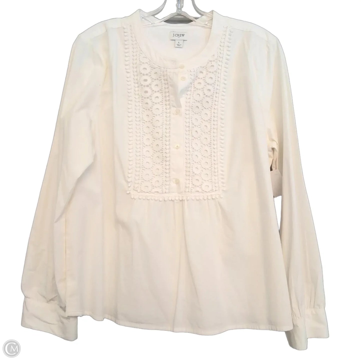Top Long Sleeve By J. Crew In White, Size: L