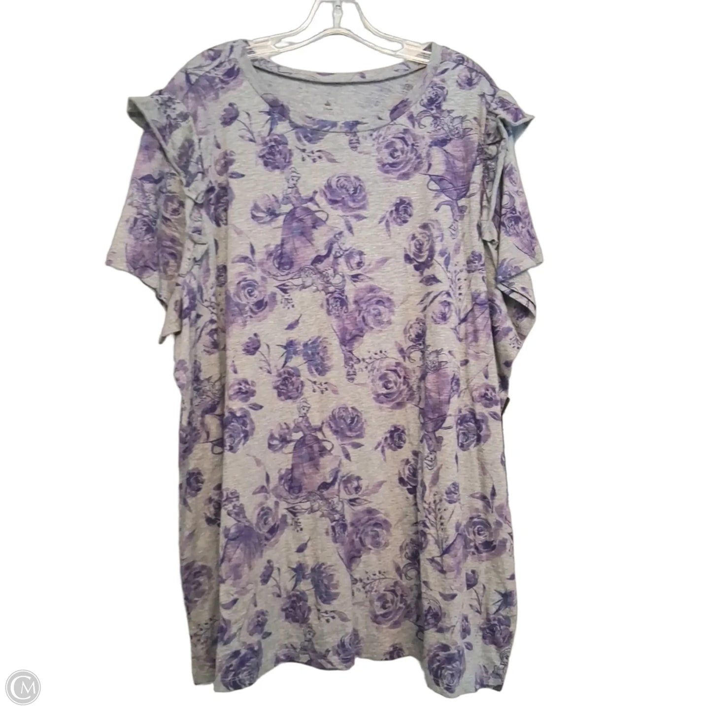 Top Short Sleeve By Torrid In Grey & Purple, Size: 4x