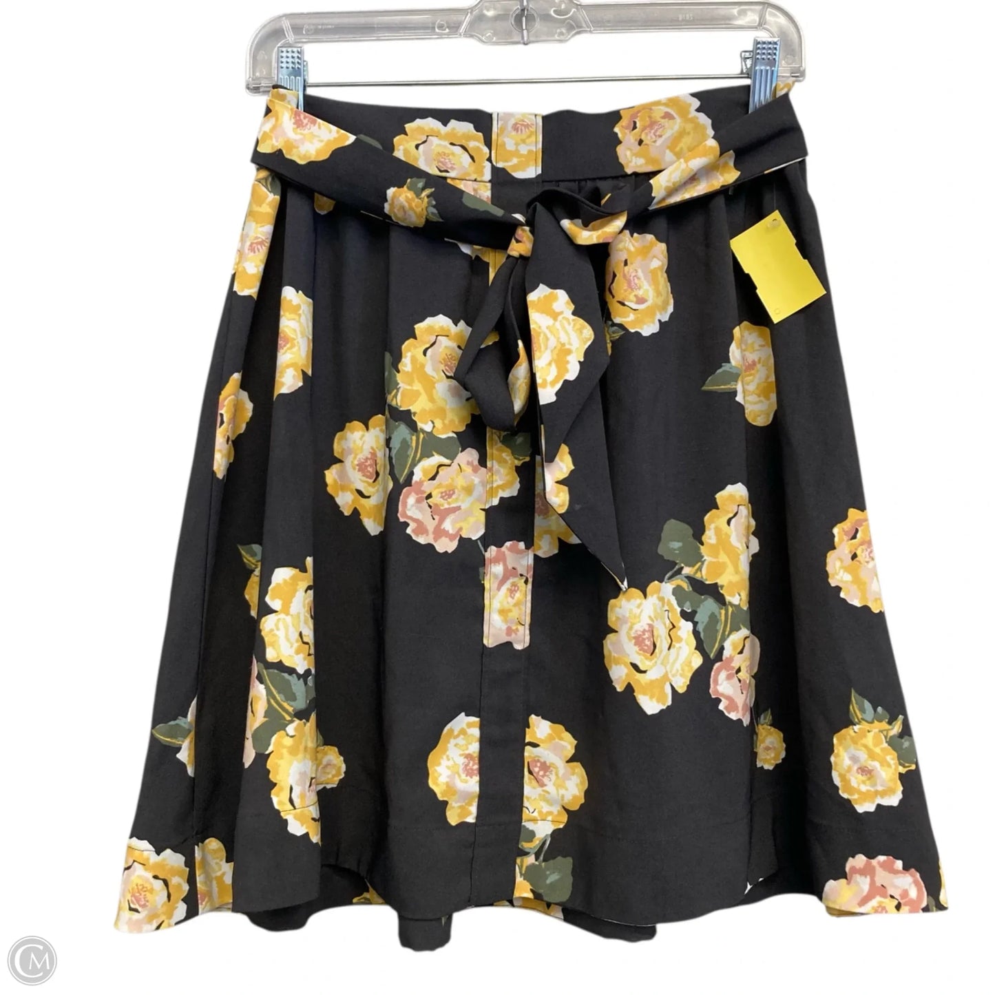 Skirt Mini & Short By Loft In Grey & Yellow, Size: 4