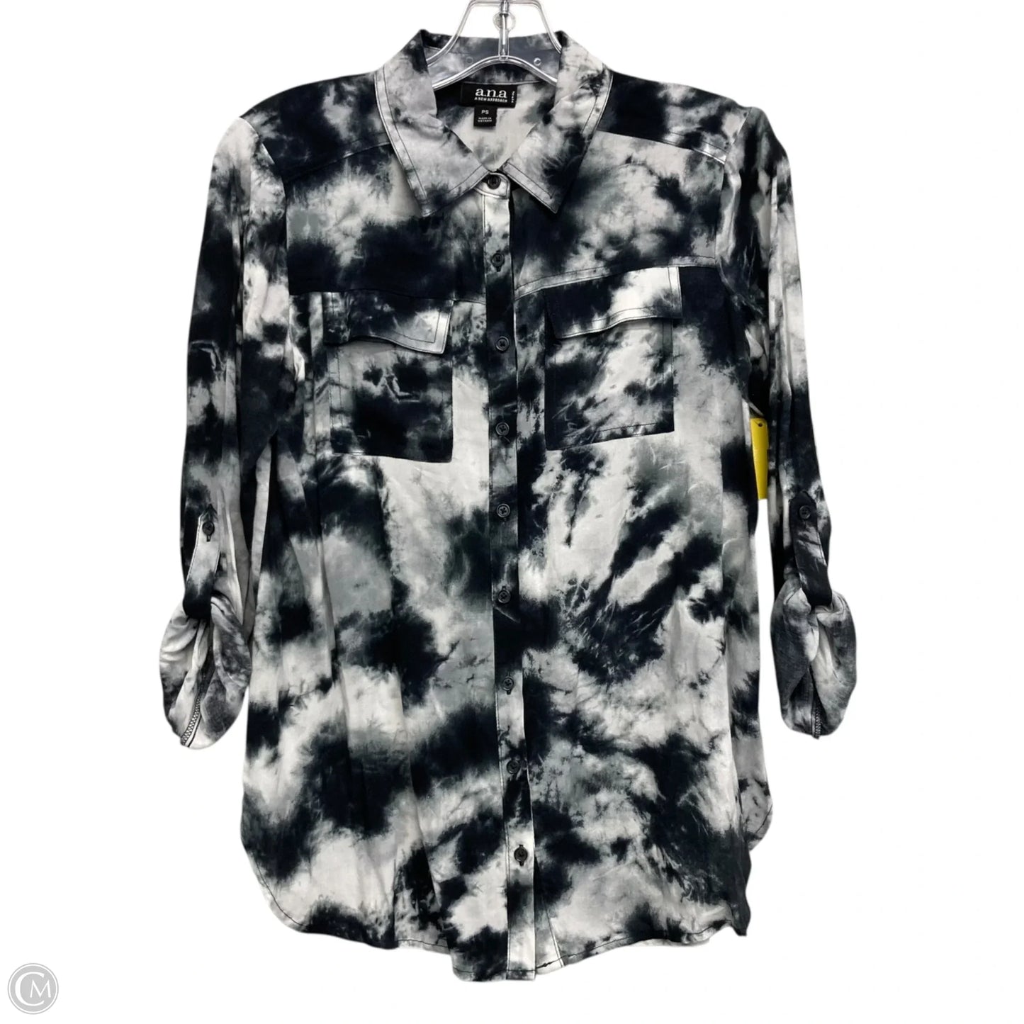Top Long Sleeve By Ana In Black & White, Size: Sp