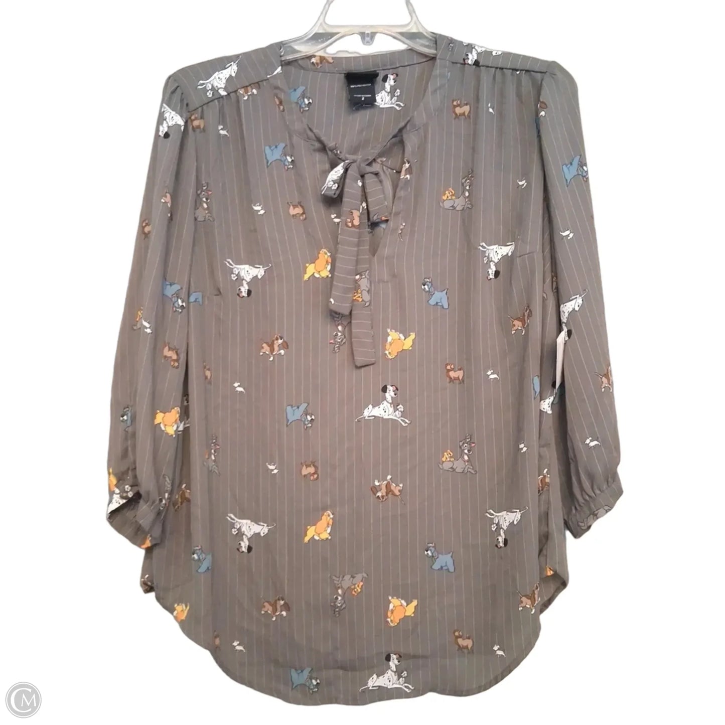 Top Long Sleeve By Disney In Grey, Size: 2x