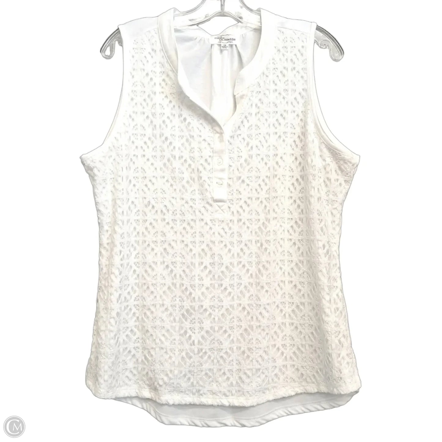 Top Sleeveless Basic By Eve and Maddie In White, Size: 1x
