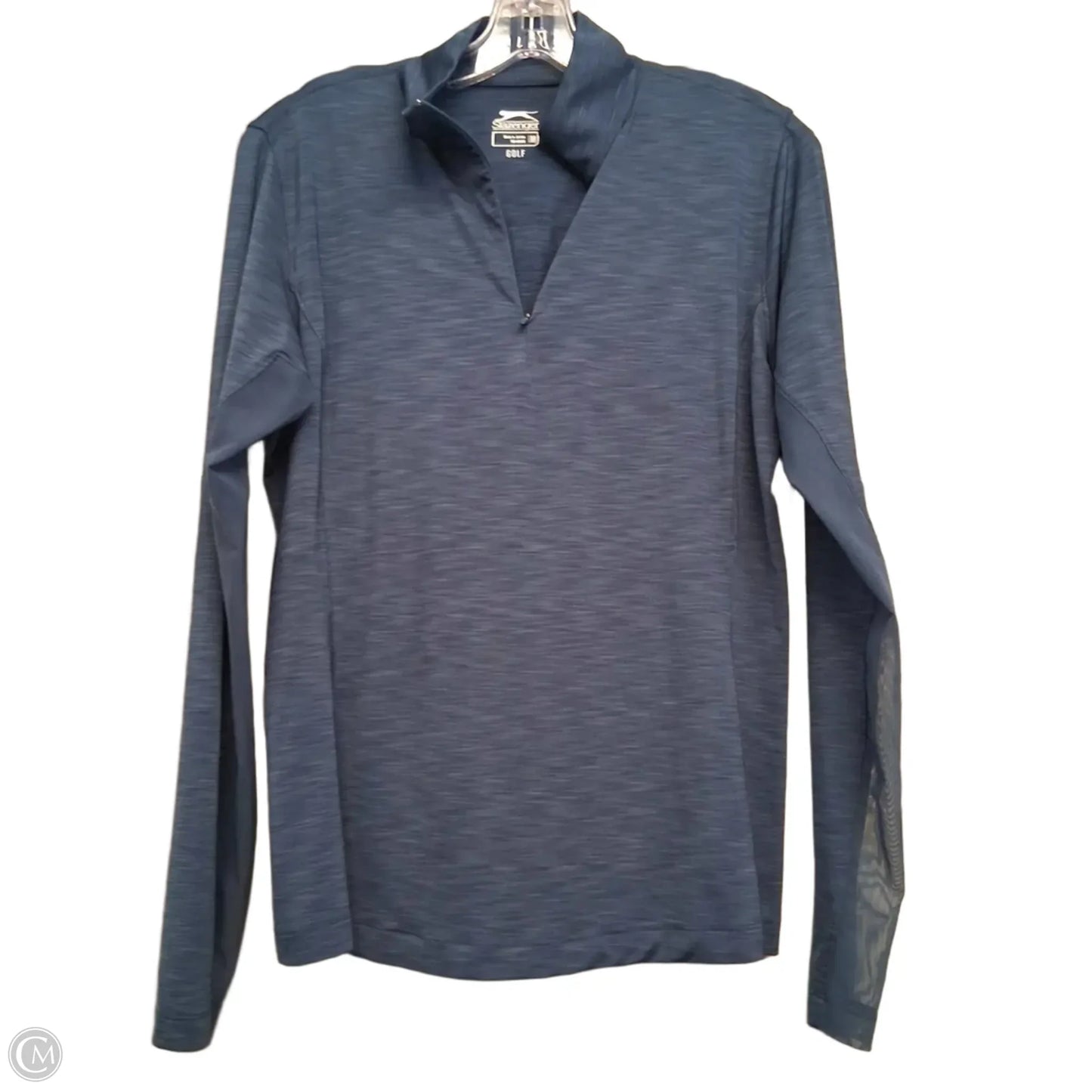 Athletic Top Long Sleeve Collar By Slazenger In Blue, Size: M