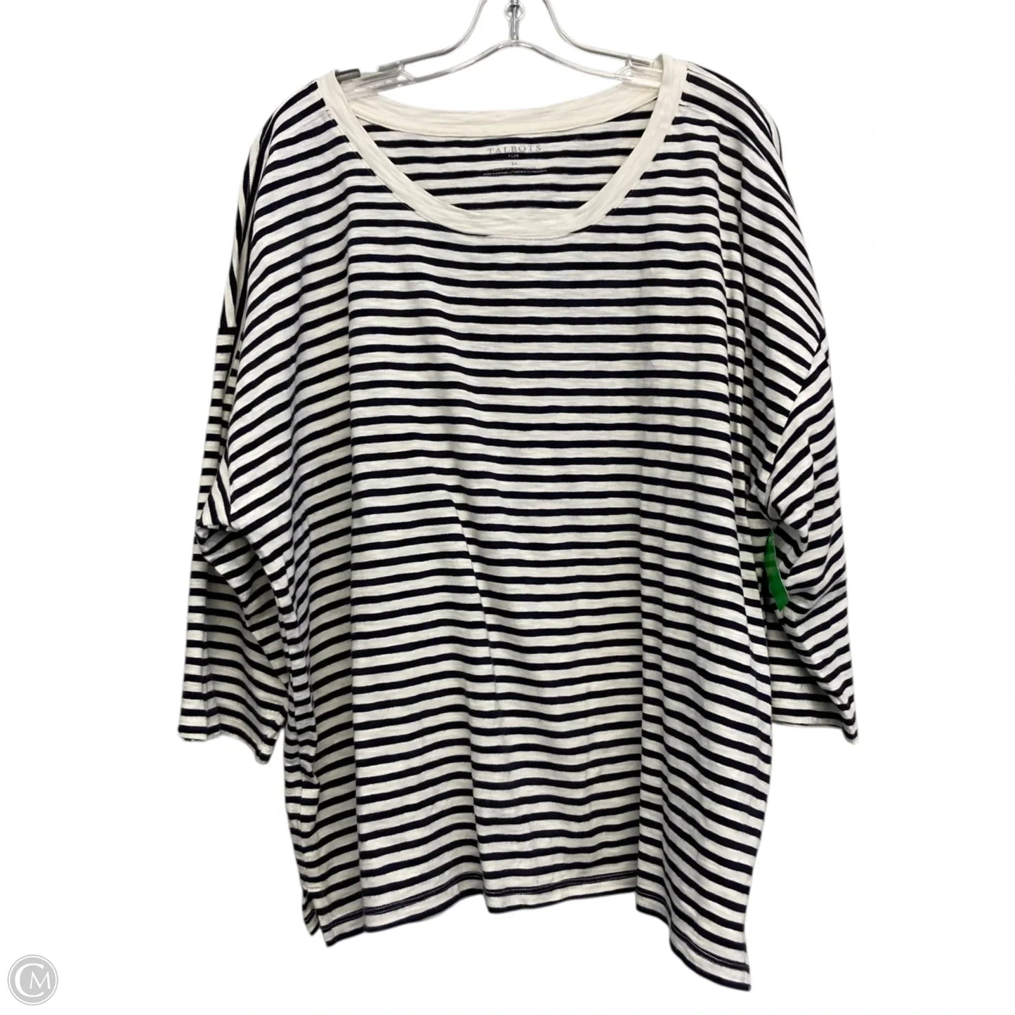 Top 3/4 Sleeve By Talbots In Striped Pattern, Size: 3x