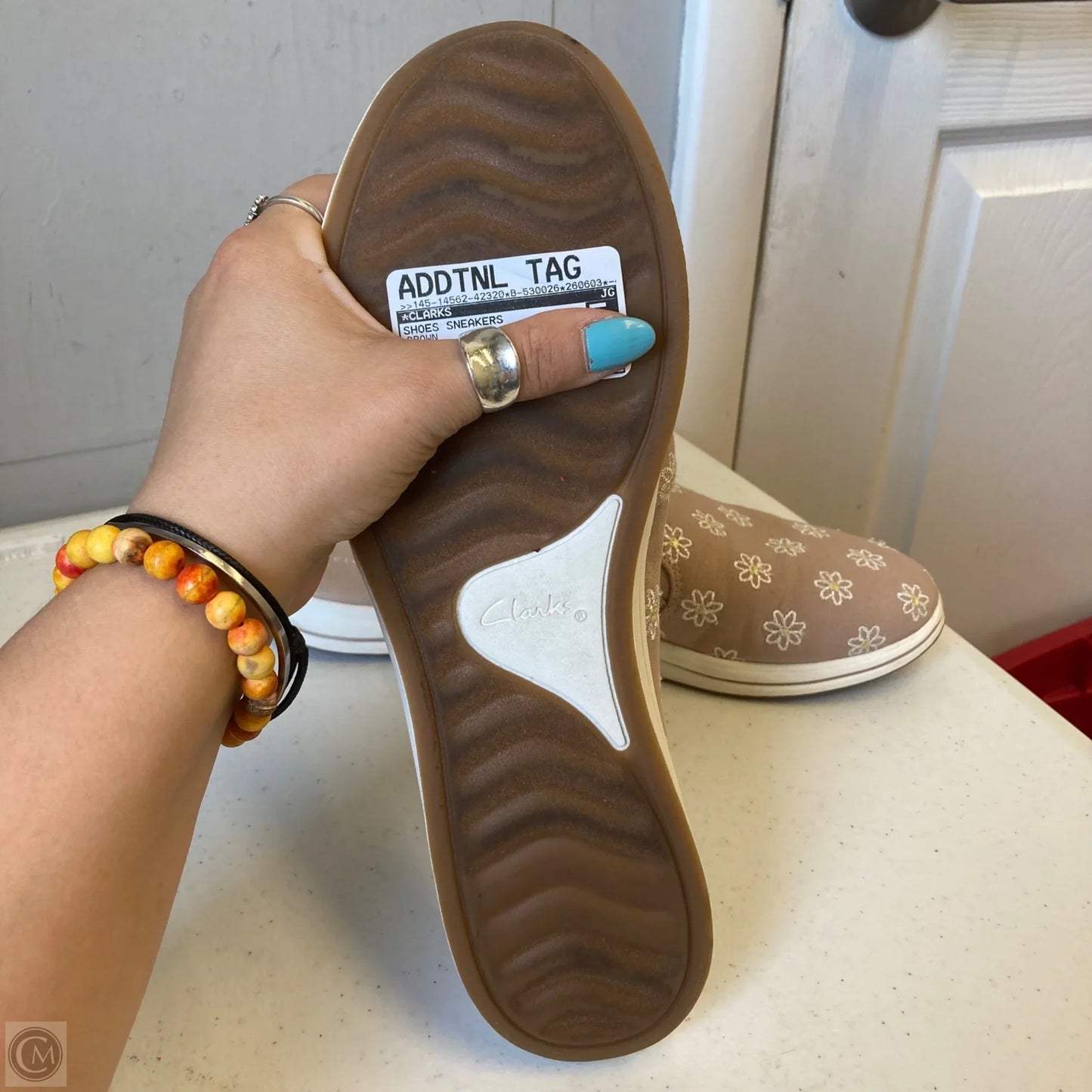 Shoes Sneakers By Clarks In Brown, Size: 9